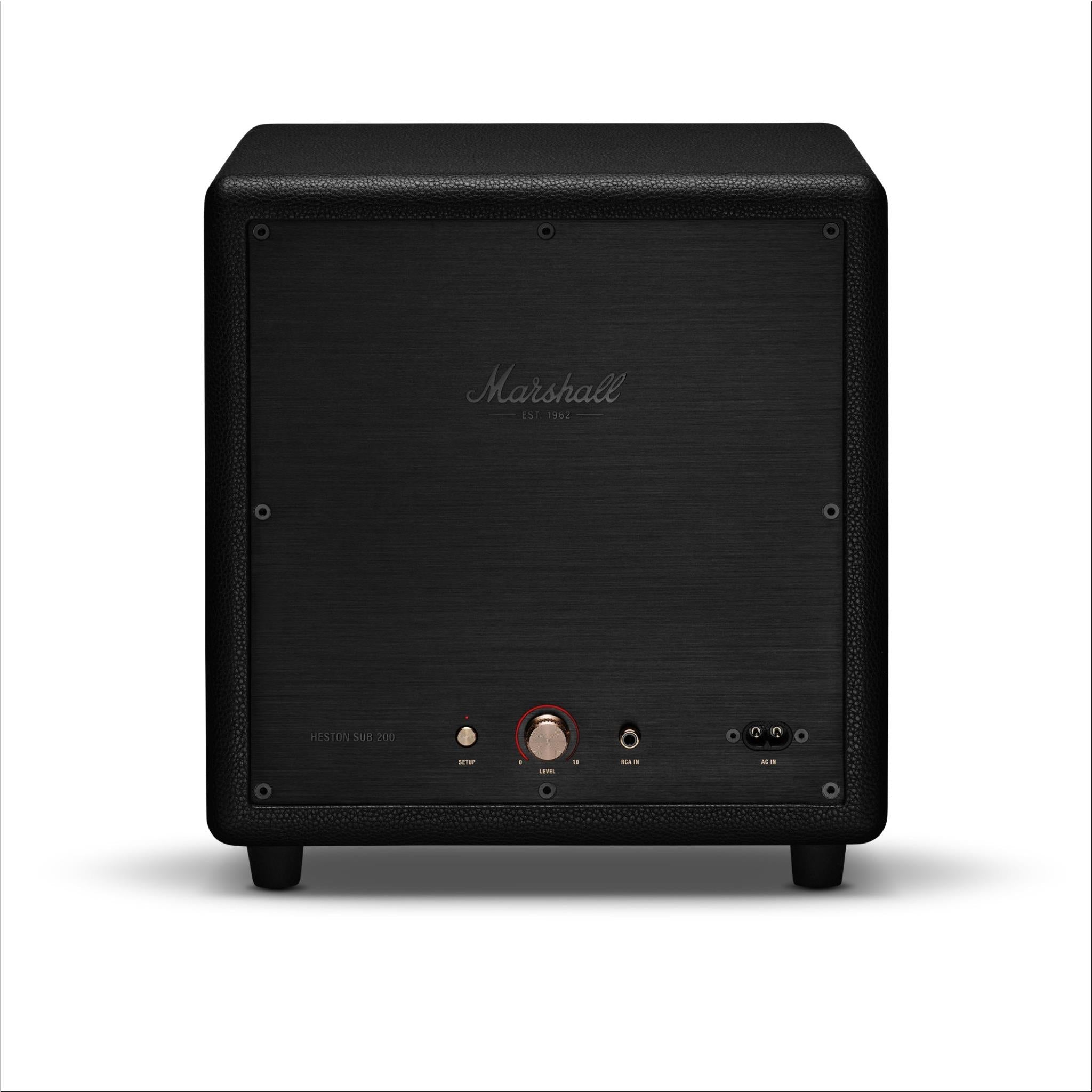 Marshall Heston Sub 200 wireless subwoofer in black, image 5 - Subwoofers at Tech Supply Shed NZ
