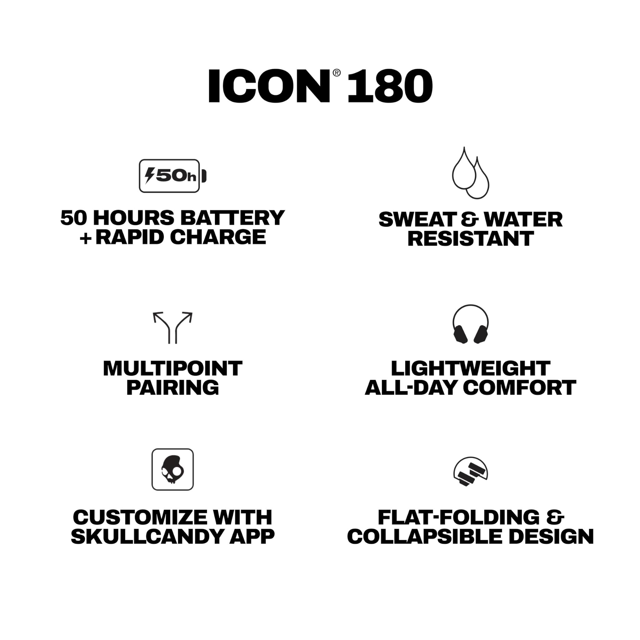 Skullcandy Icon 180 over-ear headphones in Bone, image 7 - Over-Ear Headphones at Tech Supply Shed NZ
