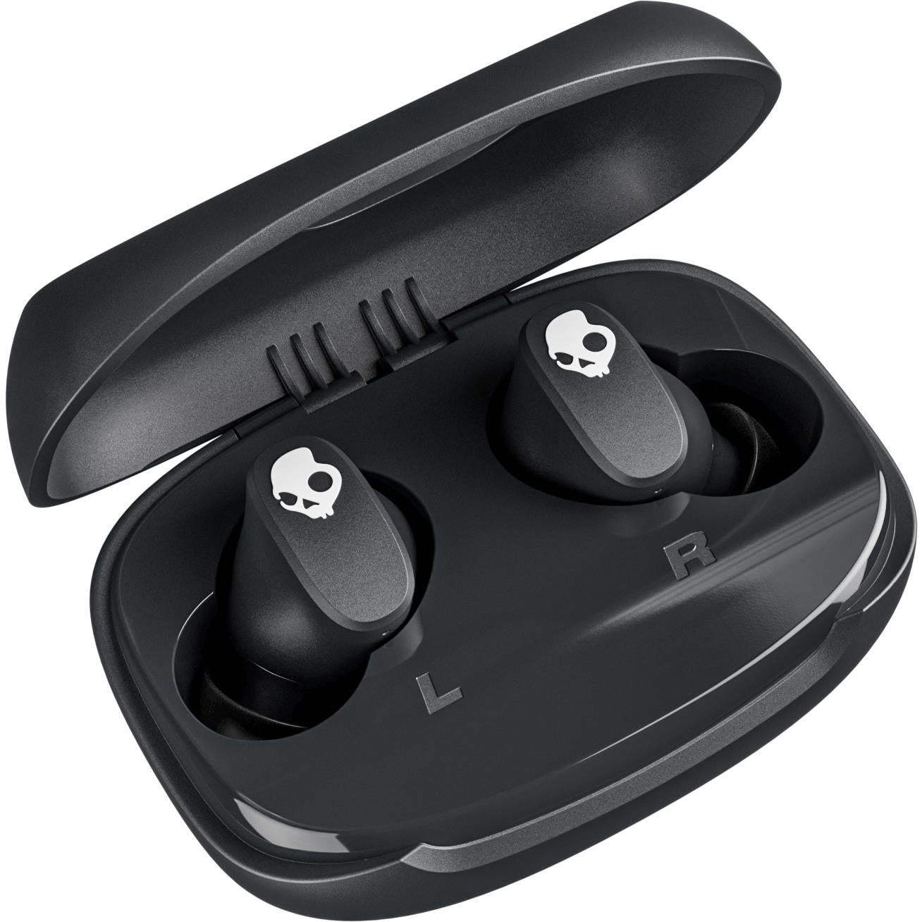 Skullcandy Smokin' Buds 360 true wireless earbuds in black with charging case, image 2 - In-Ear Headphones & Earbuds at Tech Supply Shed NZ