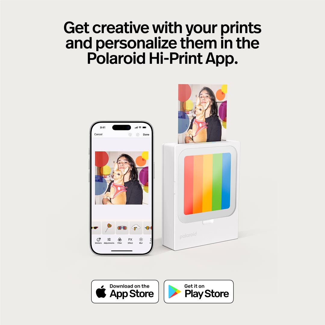 Polaroid Hi-Print 3x3 photo printer with 10 sheets of paper, image 7 - Instant Cameras & Film at Tech Supply Shed NZ