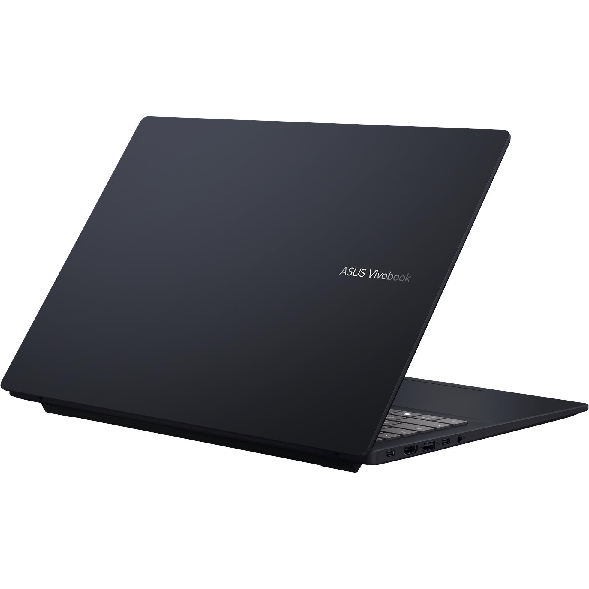 ASUS Vivobook laptop closed with dark lid and small logo text near center-right