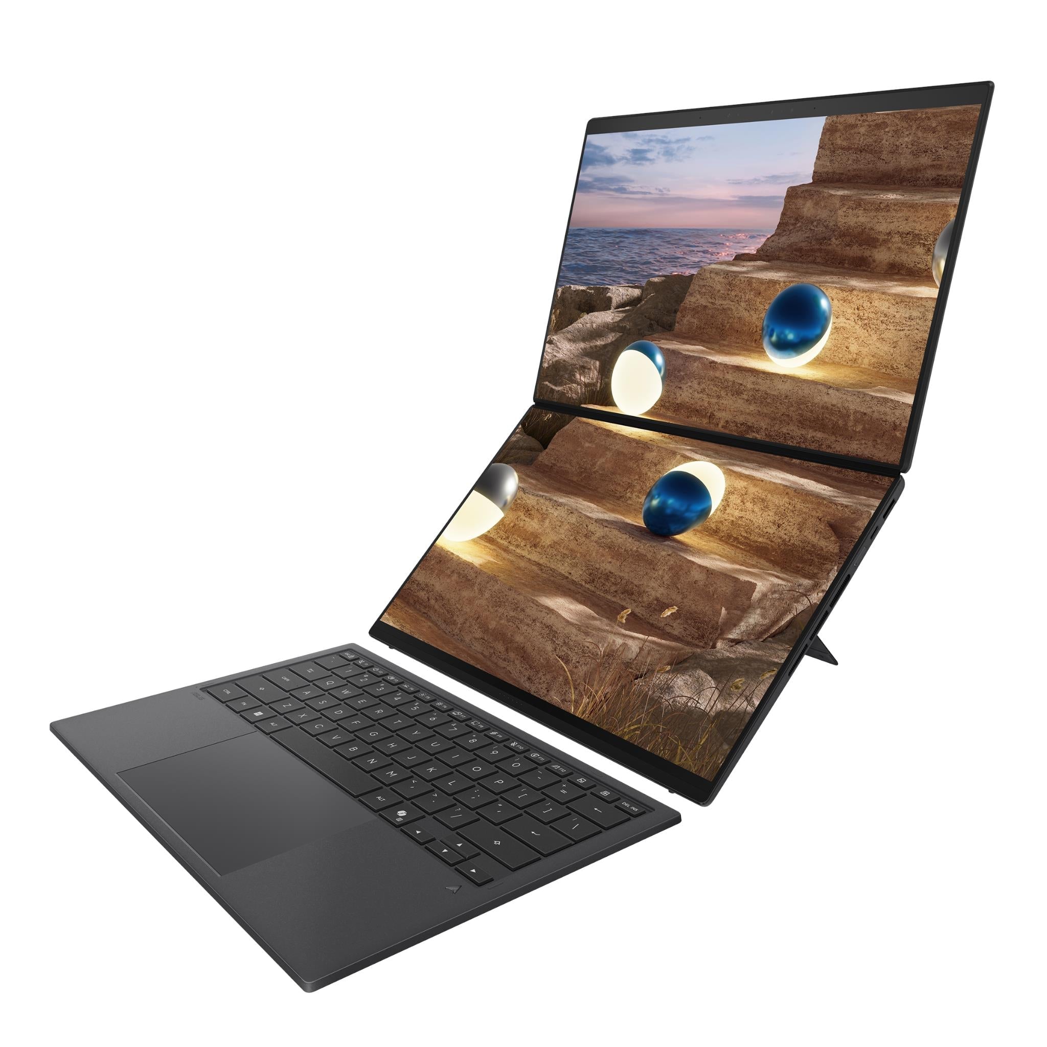 ASUS Zenbook Duo 14-inch dual-screen OLED laptop in Grey, image 9 - Business & Home Laptops at Tech Supply Shed NZ