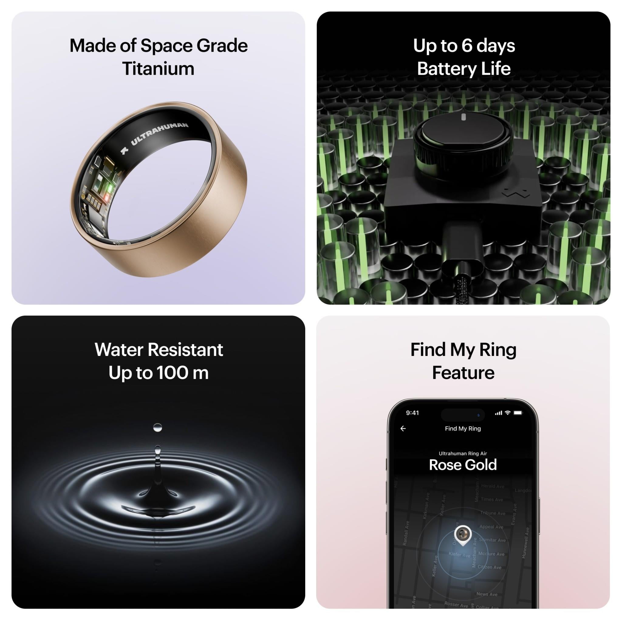 Ultrahuman Ring Air smart ring in rose gold, size 9, image 7 - Smart Rings at Tech Supply Shed NZ