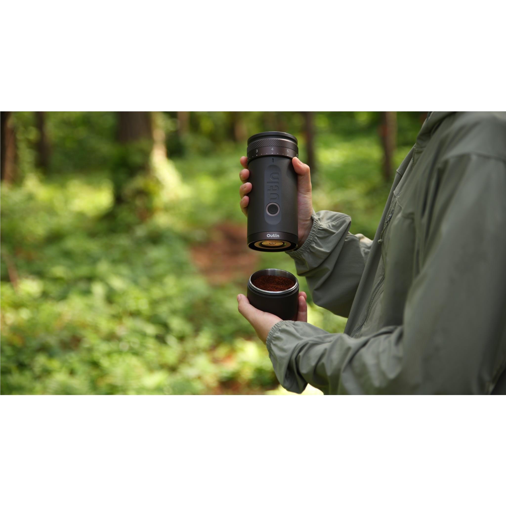 OutIn Fino Portable Electric Coffee Grinder 
(Tundra Brown)
