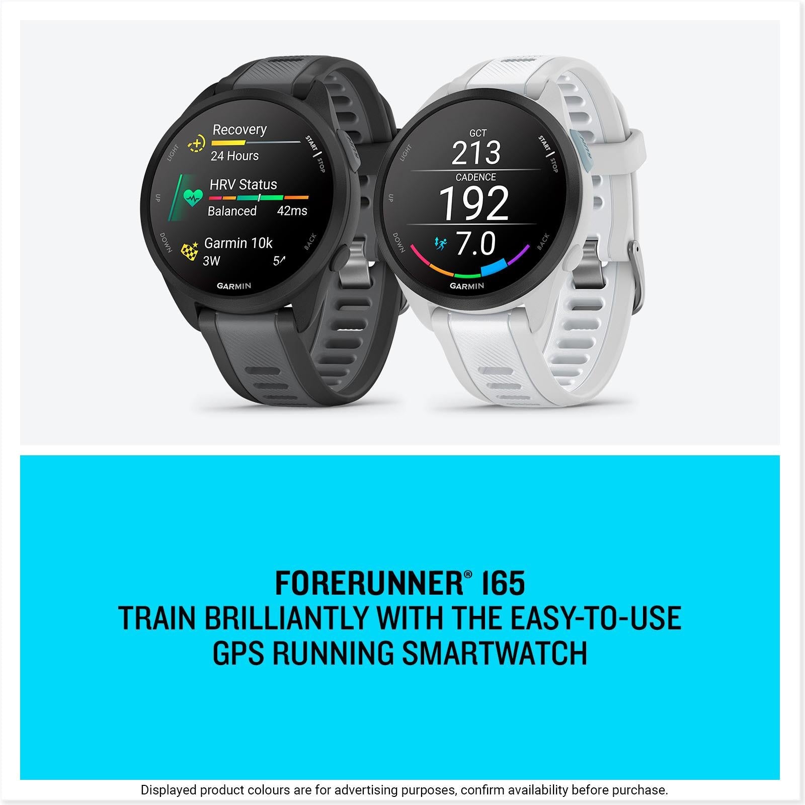 Garmin Forerunner 165 Smart Watch (Black/Slate Grey)