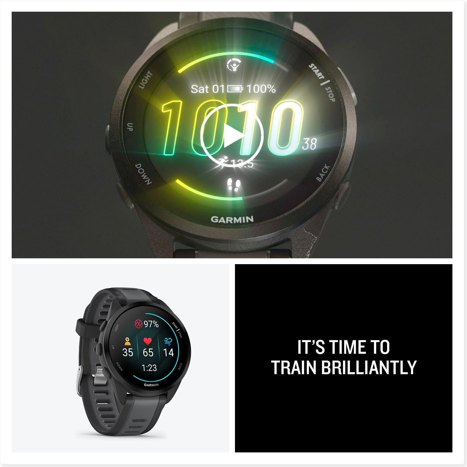 Garmin Forerunner 165 Smart Watch (Black/Slate Grey)