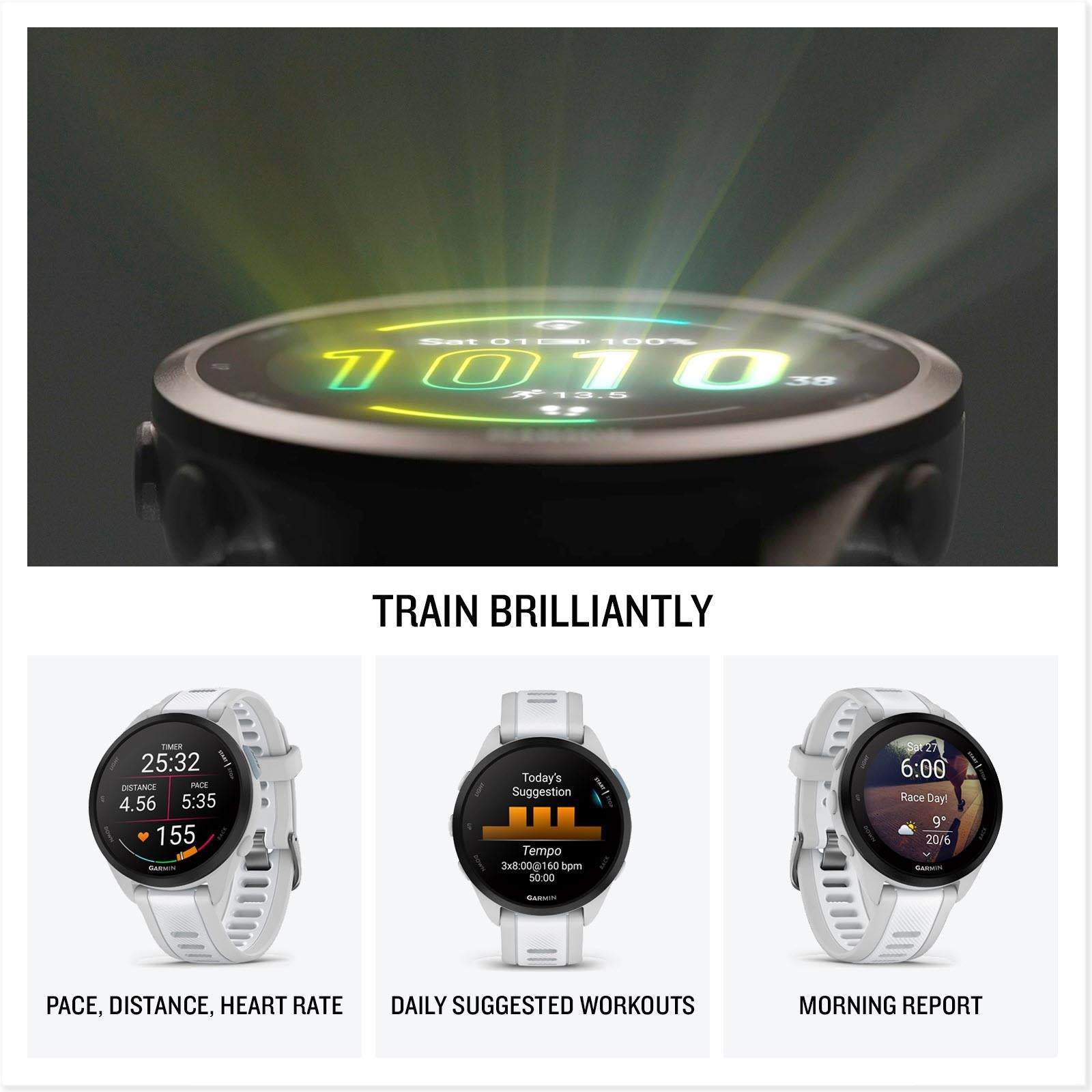 Garmin Forerunner 165 GPS running smart watch in Mist Grey, image 2 - Smart Watches at Tech Supply Shed NZ