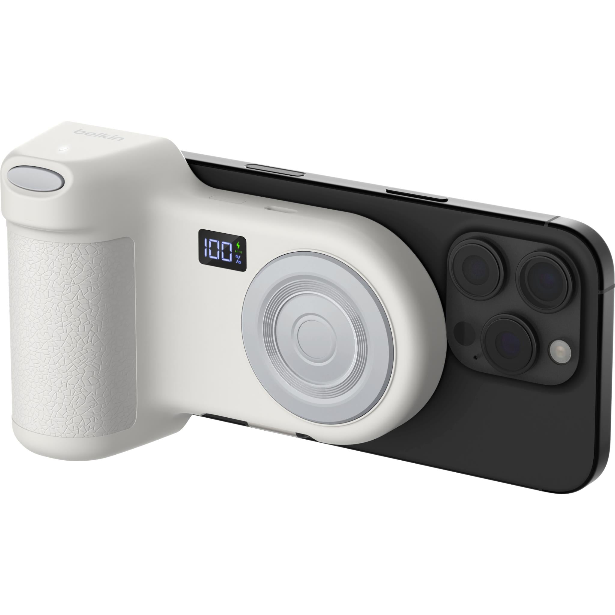 Belkin Stage PowerGrip magnetic camera grip with power bank in sand - Power Banks at Tech Supply Shed NZ