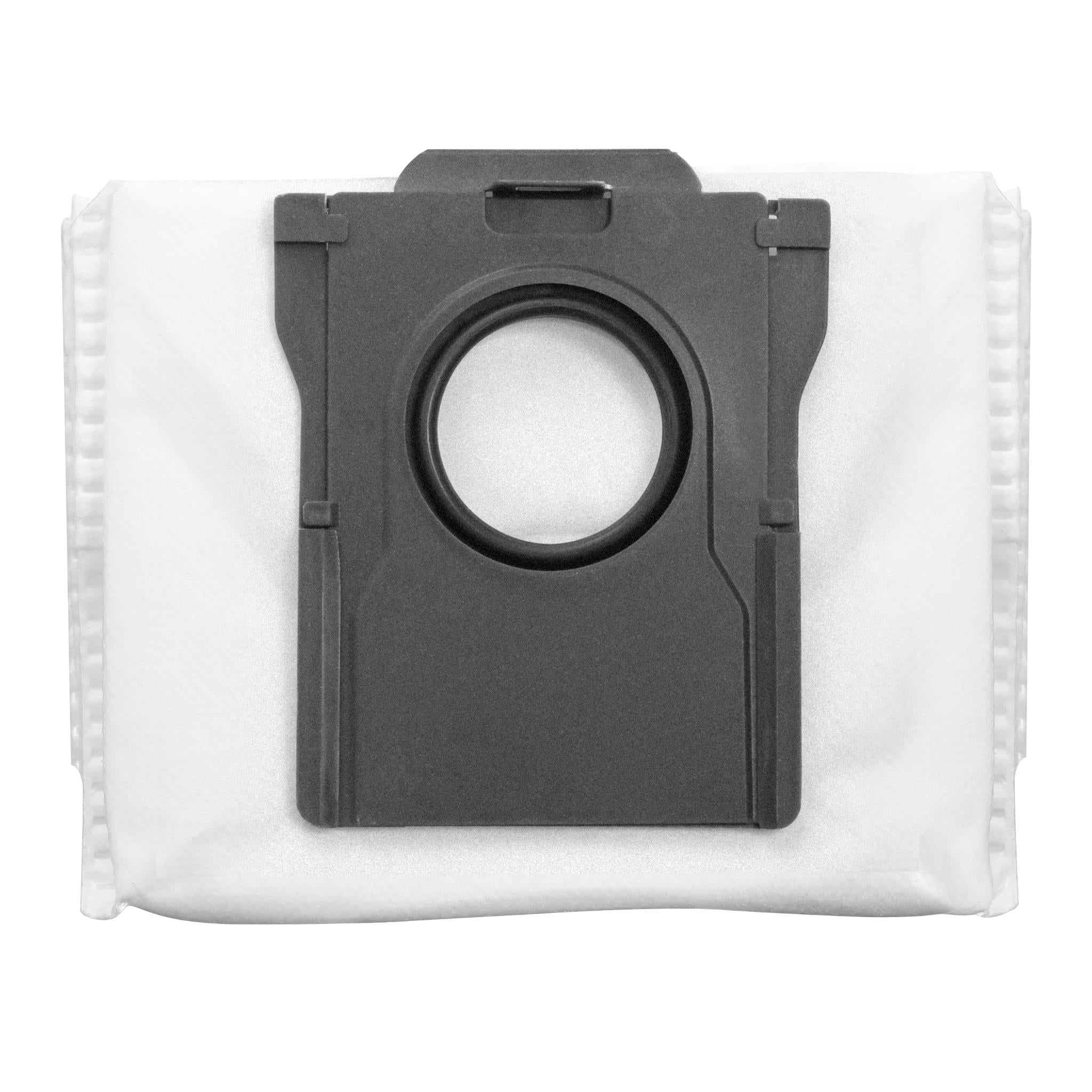 Set of gray dust bags with circular front opening and fastening straps