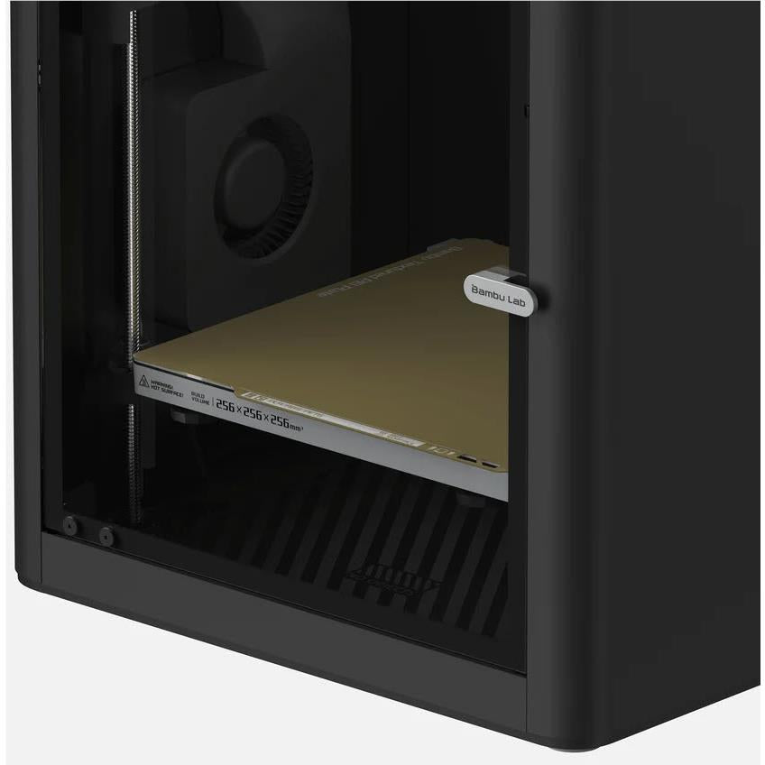 Enclosed 3D printer with build plate inside the dark print chamber