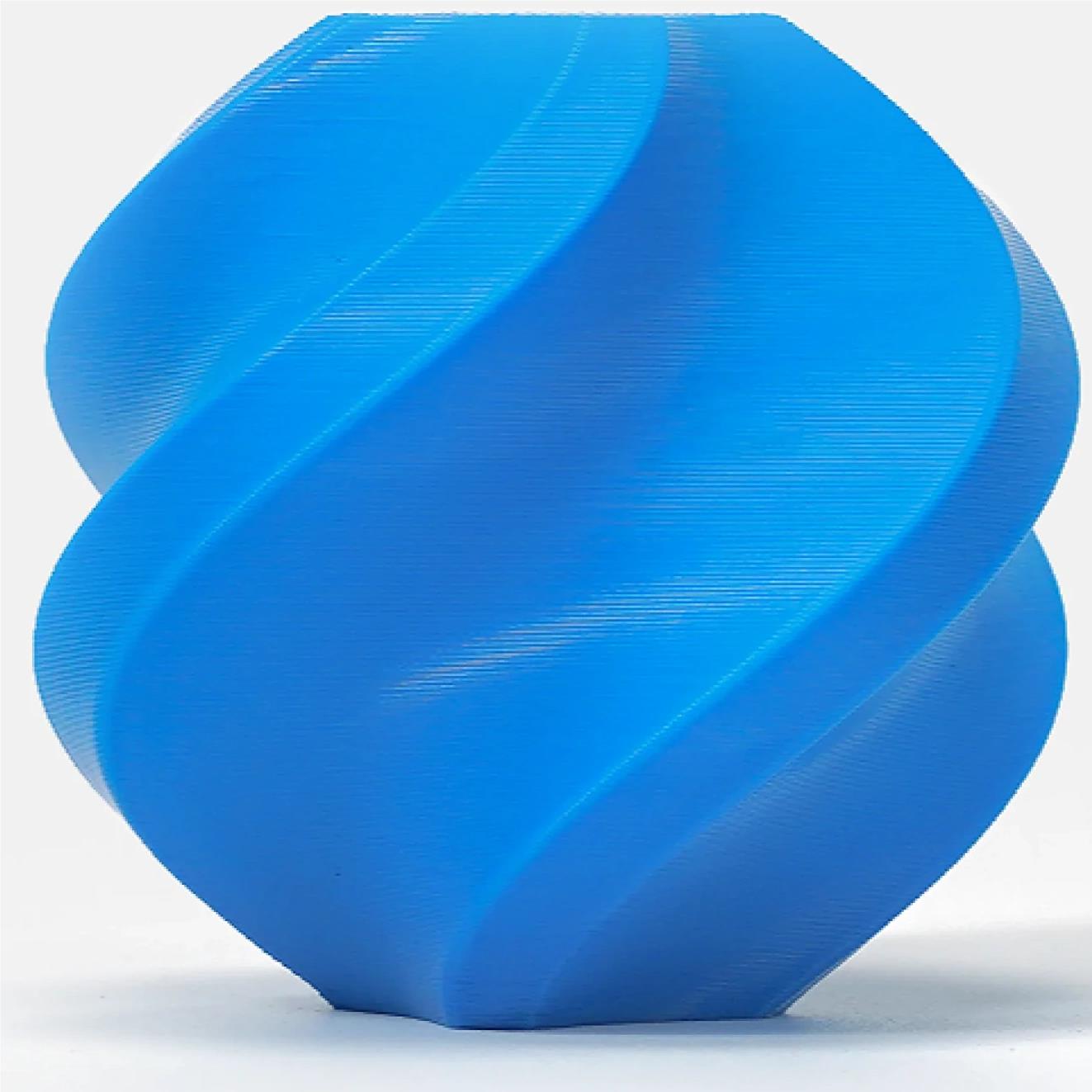 Cyan PLA 1.75mm 3D filament coil with ridged texture