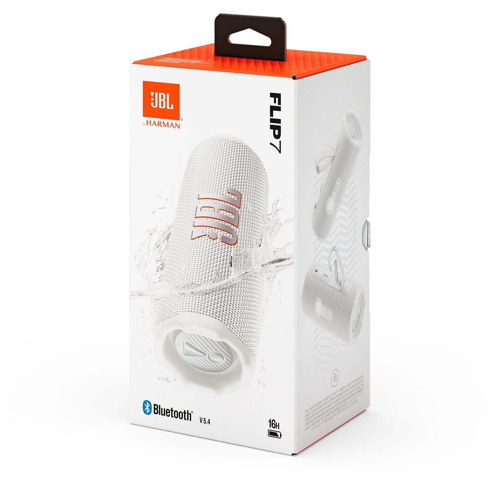 JBL Flip 7 portable Bluetooth speaker in white, image 10 - Portable Speakers at Tech Supply Shed NZ