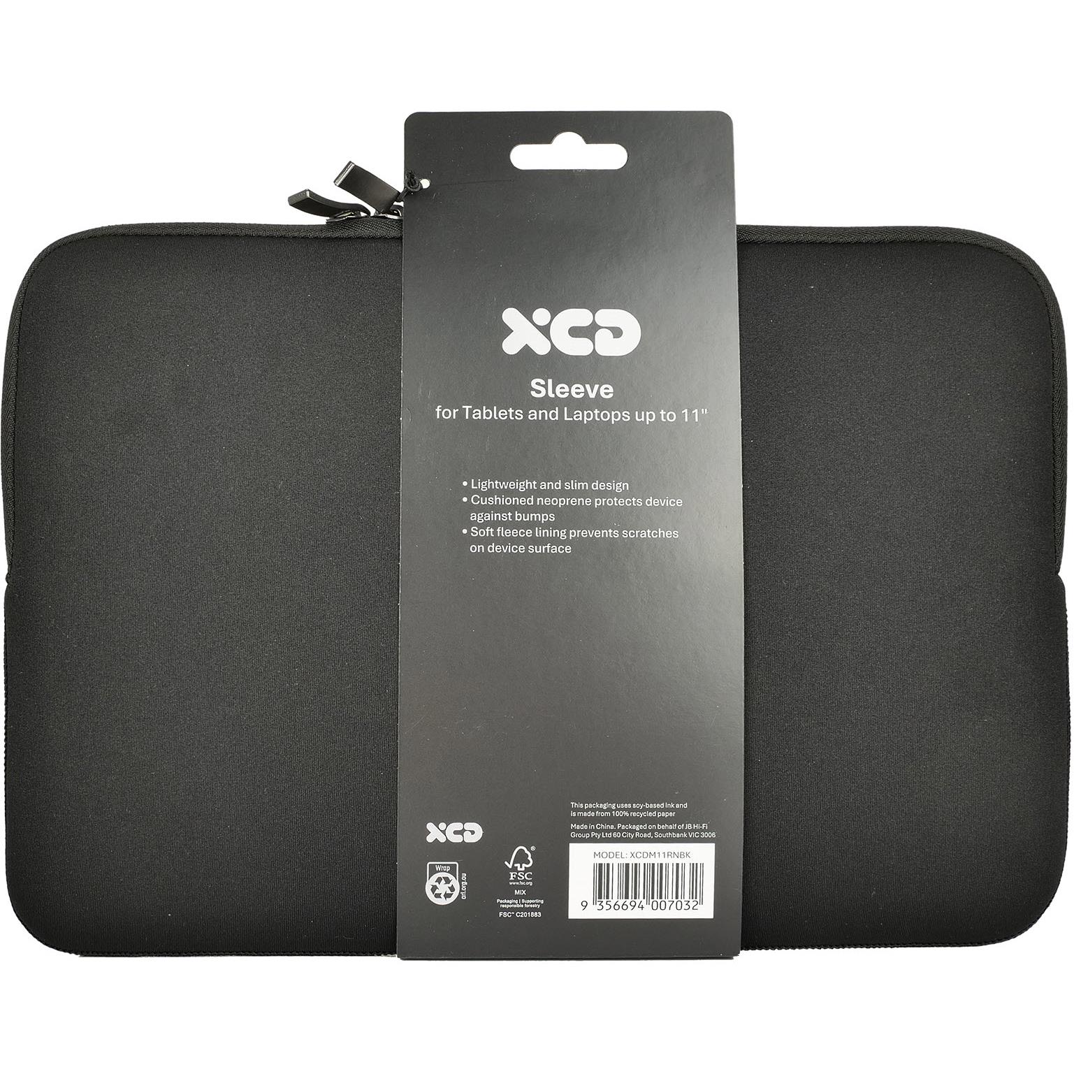 XCD Neoprene 11" Laptop Sleeve, Soft Fleece Lining in black, image 8 - Laptop & Tablet Bags at Tech Supply Shed NZ