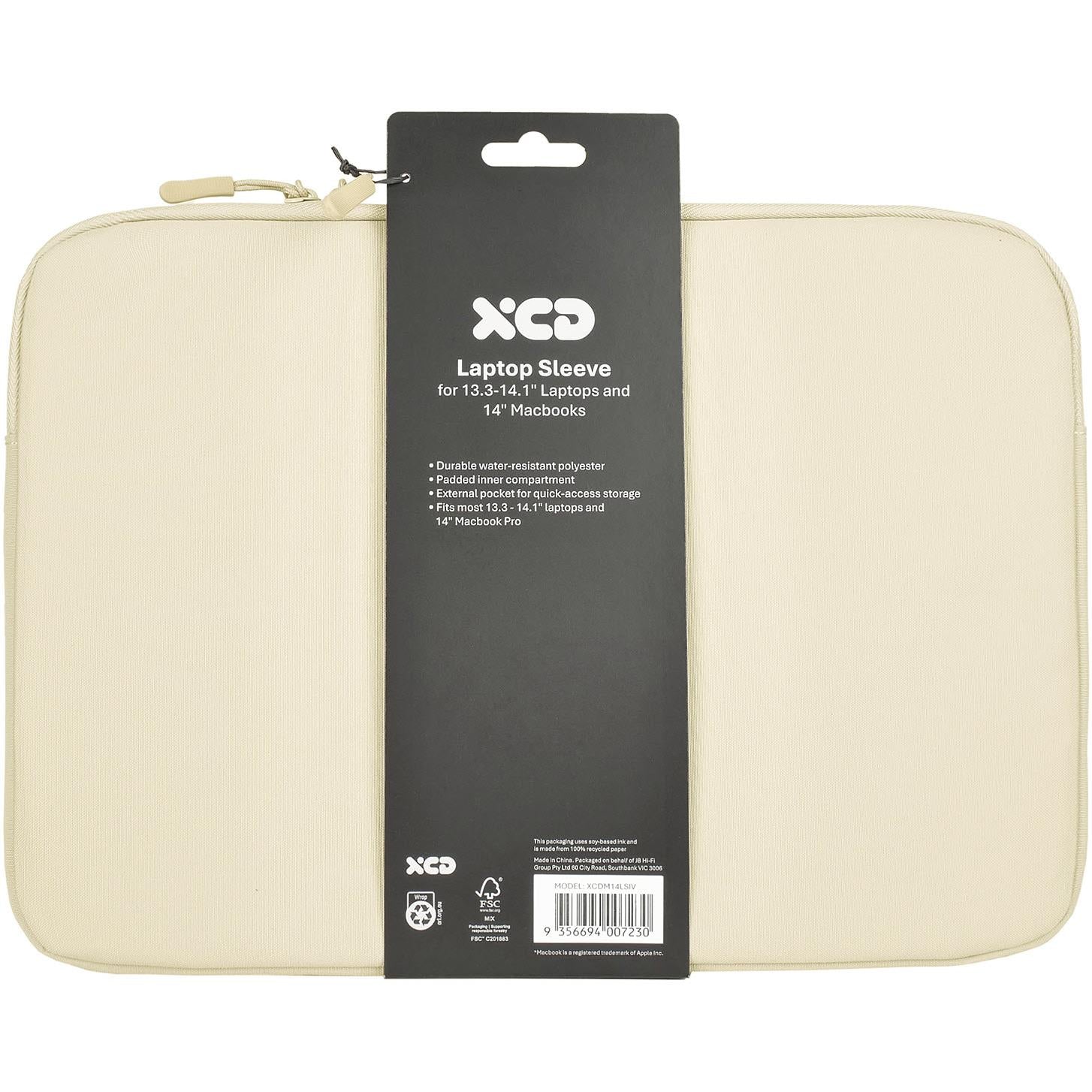 XCD 14 inch laptop sleeve in ivory, image 7 - Laptop & Tablet Bags at Tech Supply Shed NZ