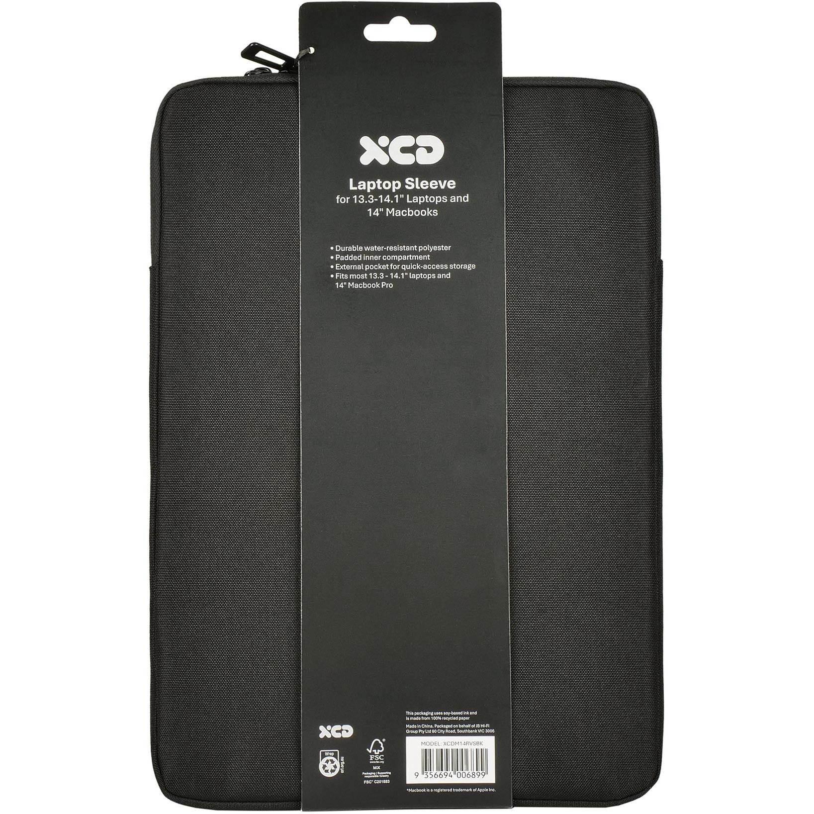 XCD Urban 14" Vertical Laptop Sleeve, Top Loading in black, image 4 - Laptop & Tablet Bags at Tech Supply Shed NZ