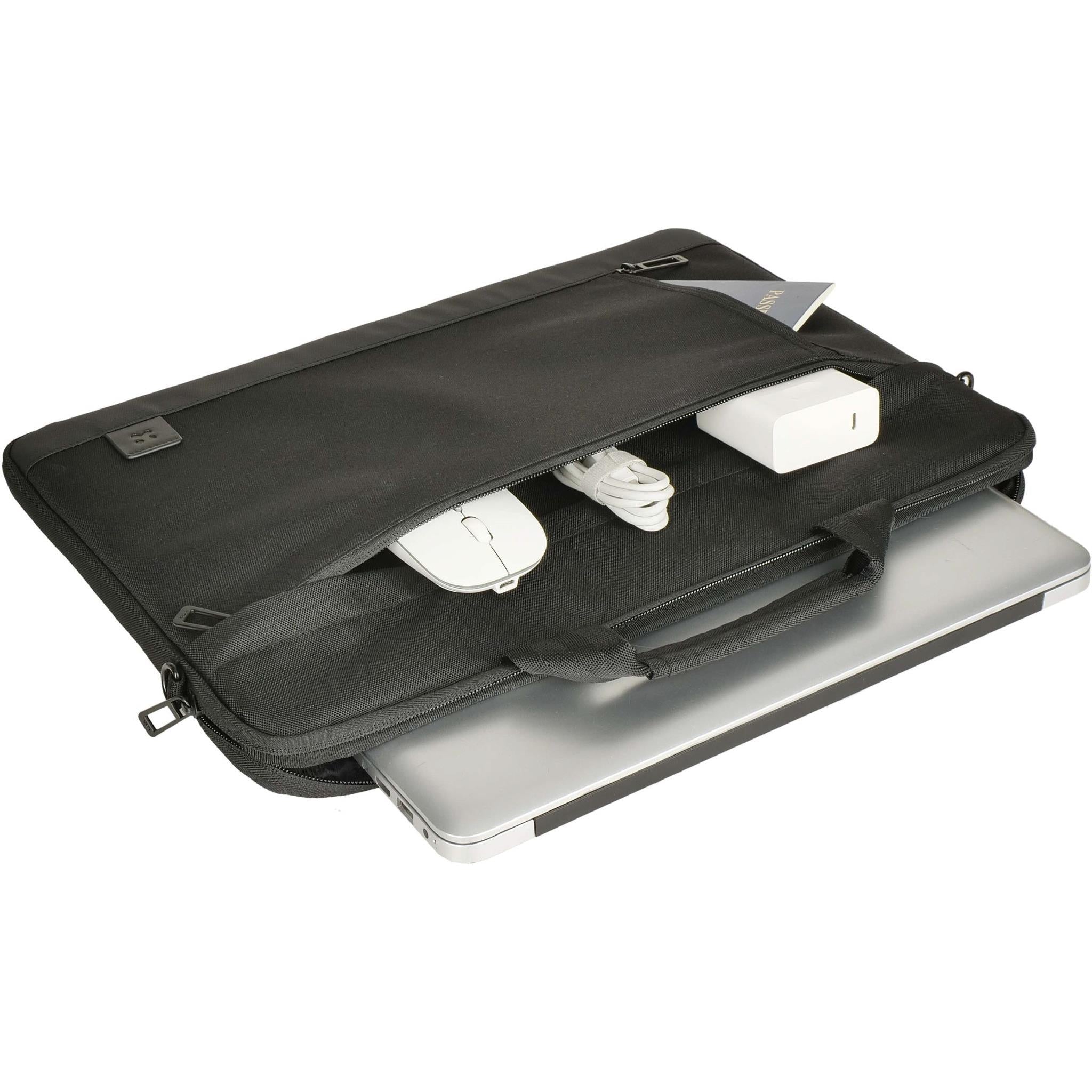 XCD Urban 16" Slimline Briefcase, Detachable Strap in black, image 4 - Laptop & Tablet Bags at Tech Supply Shed NZ