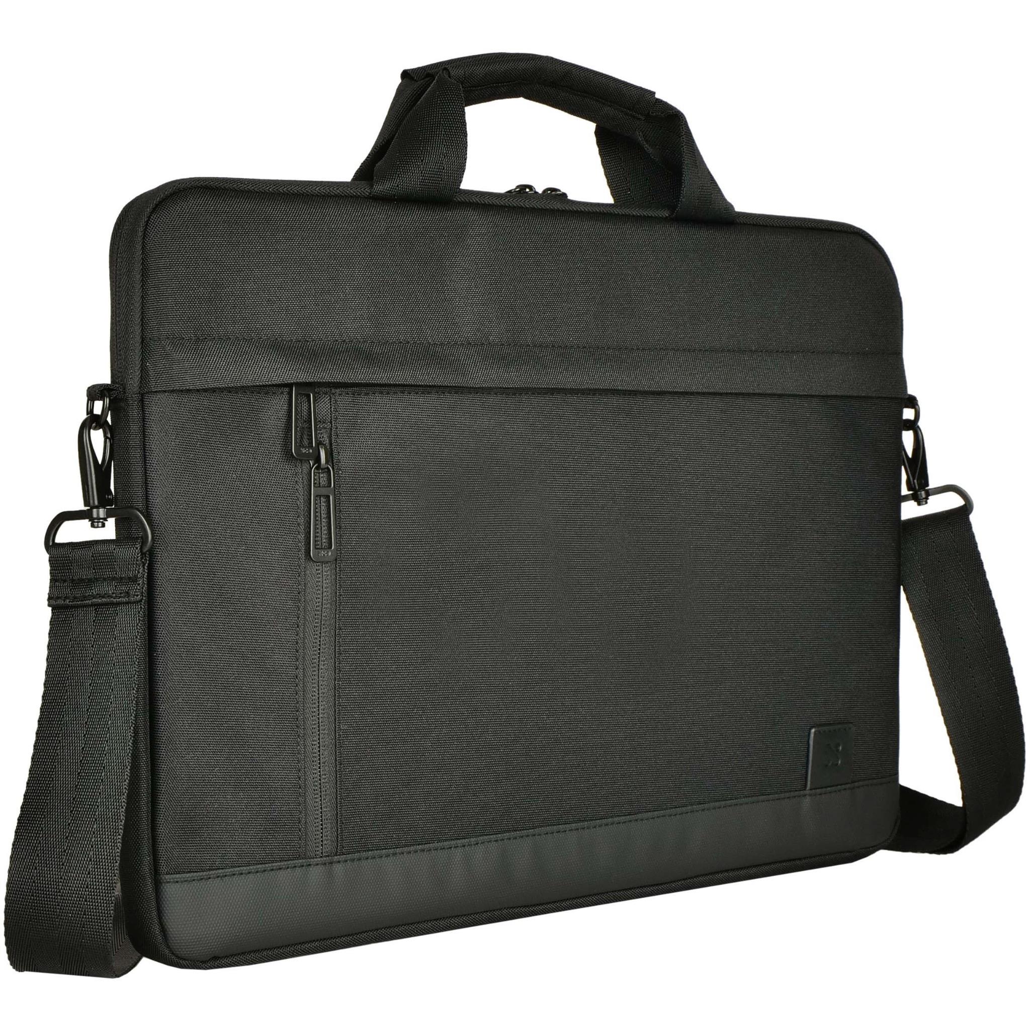 XCD 16 inch laptop briefcase in black, image 3 - Laptop & Tablet Bags at Tech Supply Shed NZ