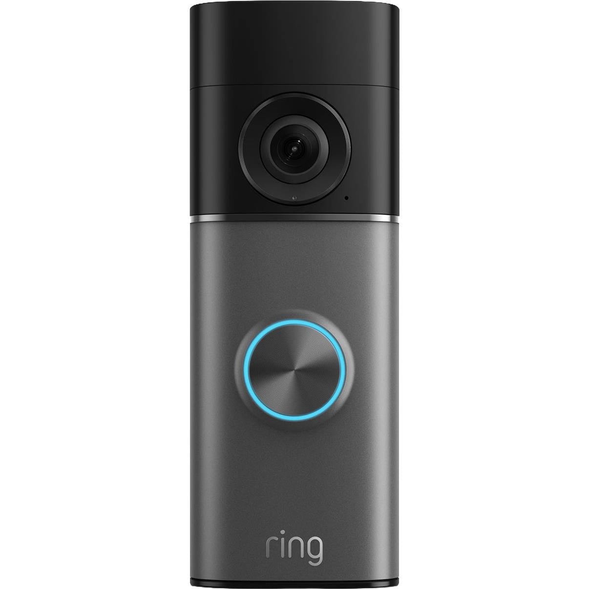 Ring battery video doorbell, dark gray body with round blue status light