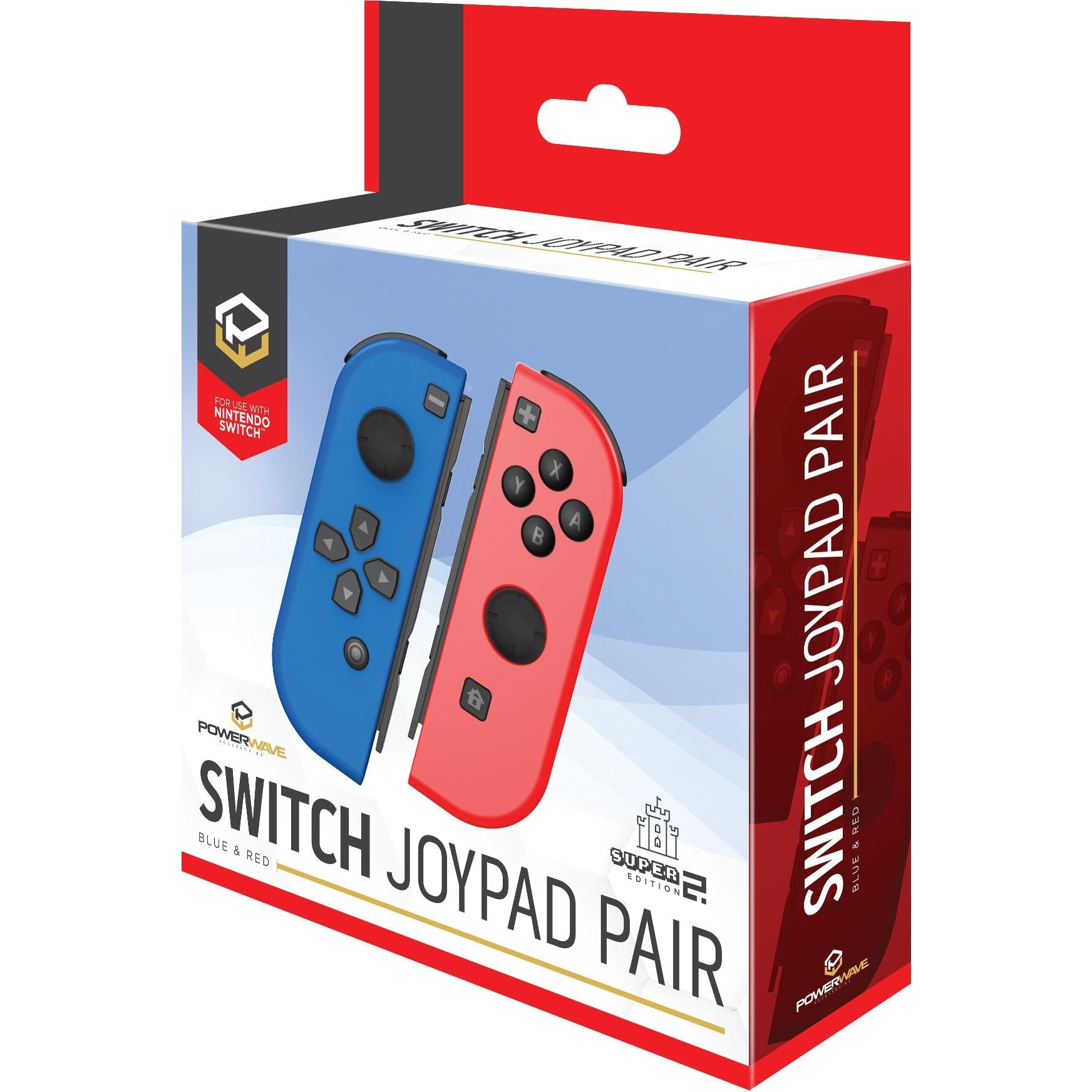 Powerwave Switch Joypad Super Edition wireless controllers in blue and red - Electronic Gaming Accessories at Tech Supply Shed NZ