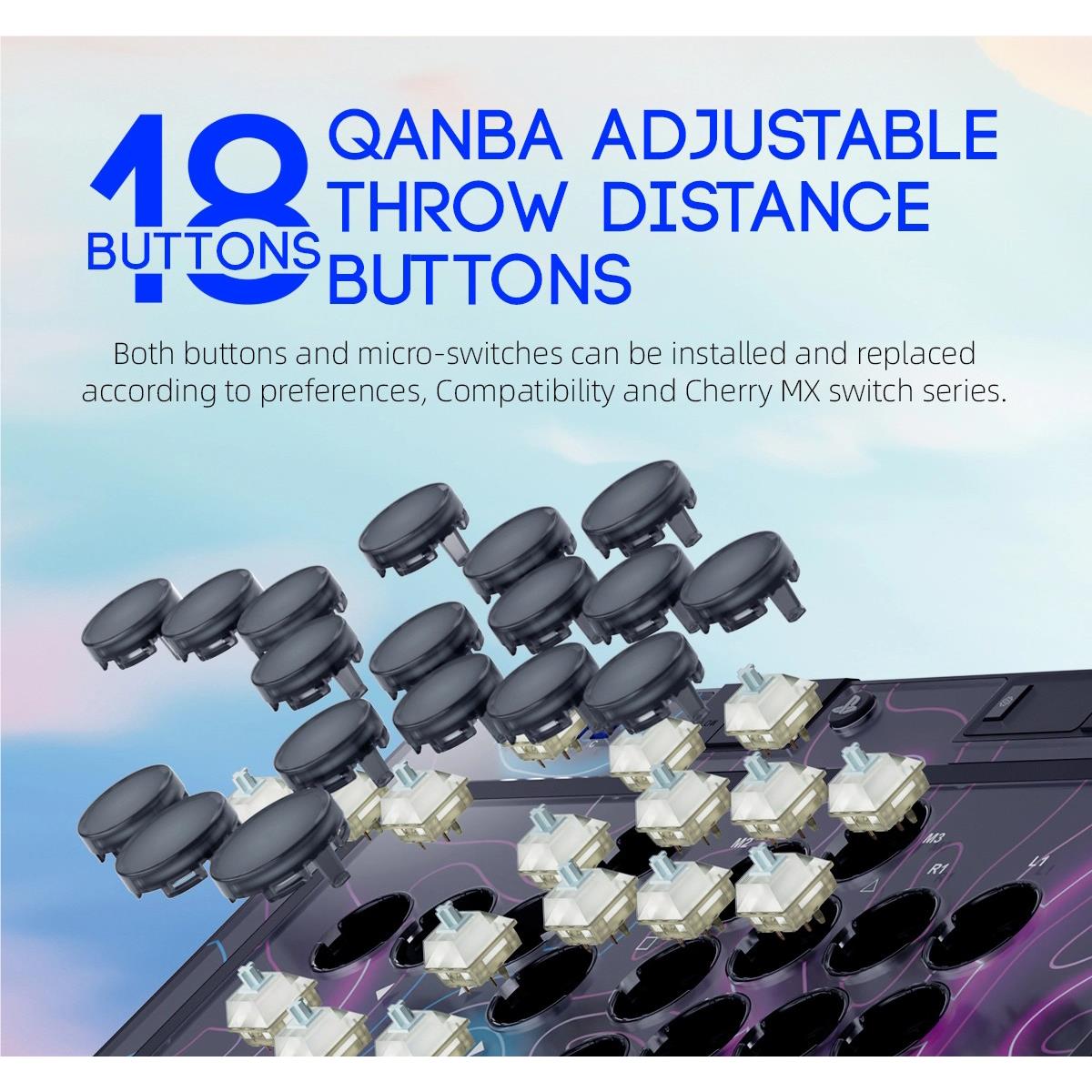Qanba Sapphire leverless arcade controller in black, image 3 - Electronic Gaming Accessories at Tech Supply Shed NZ