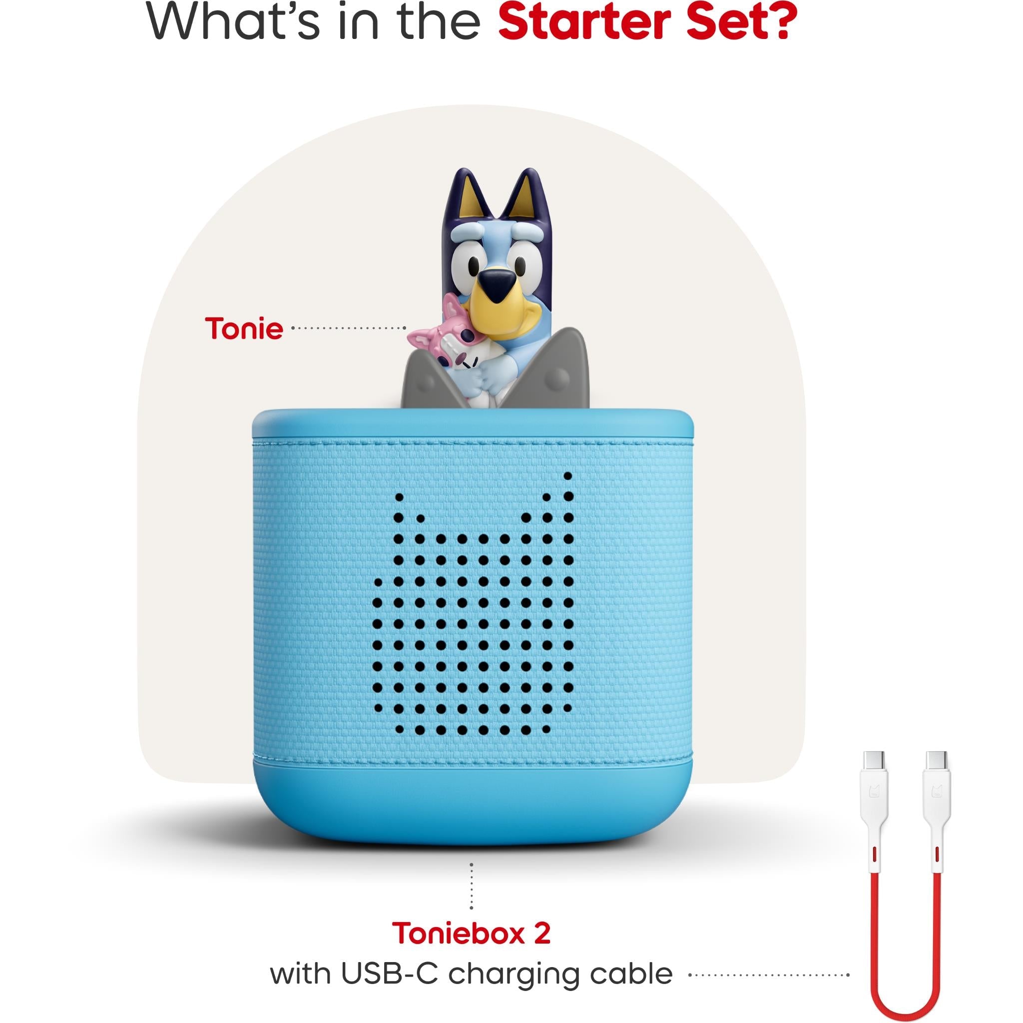 tonies Toniebox 2 Bluey Play Set in Sky Blue, image 3 - Tonies at Tech Supply Shed NZ