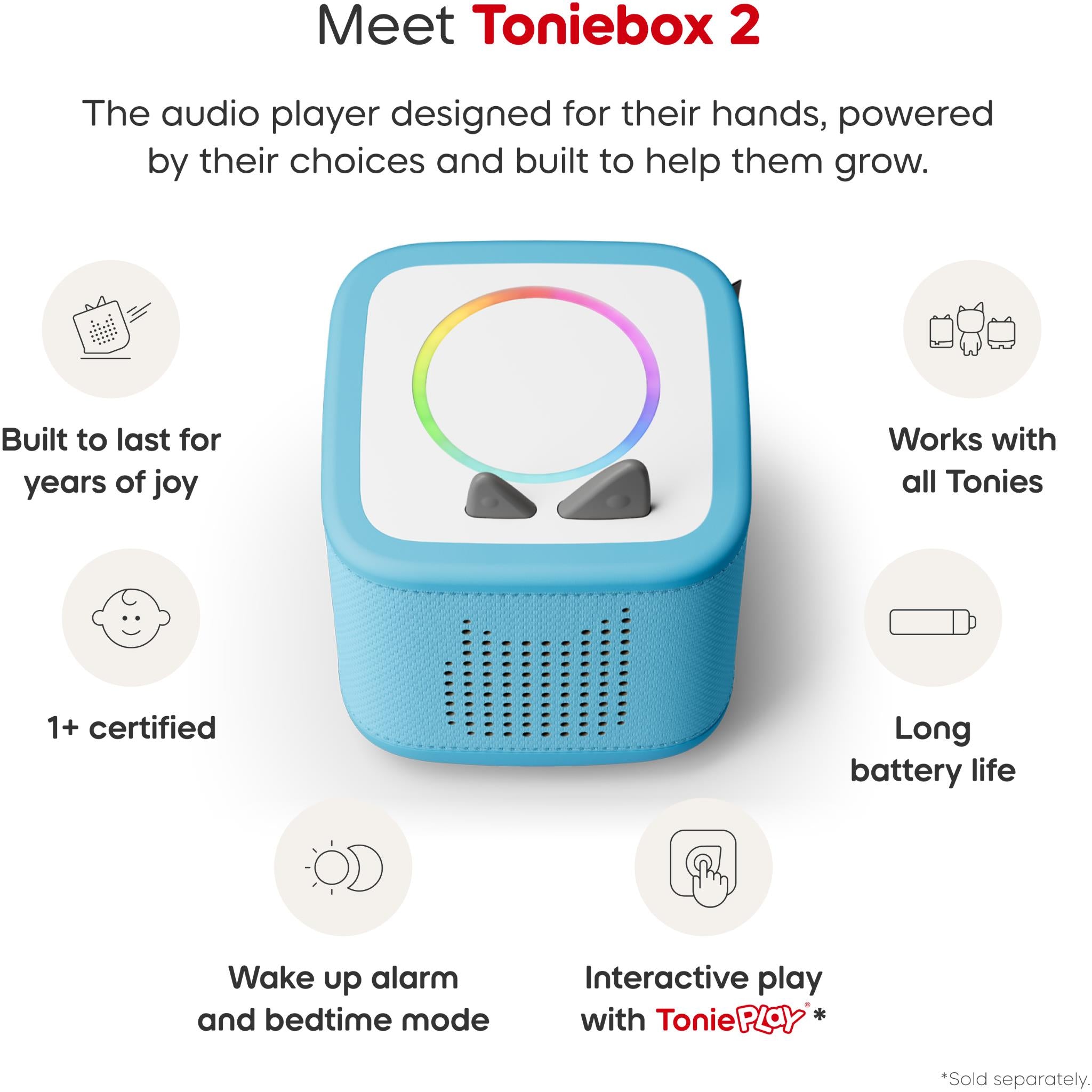 tonies Toniebox 2 Bluey Play Set in Sky Blue, image 4 - Tonies at Tech Supply Shed NZ
