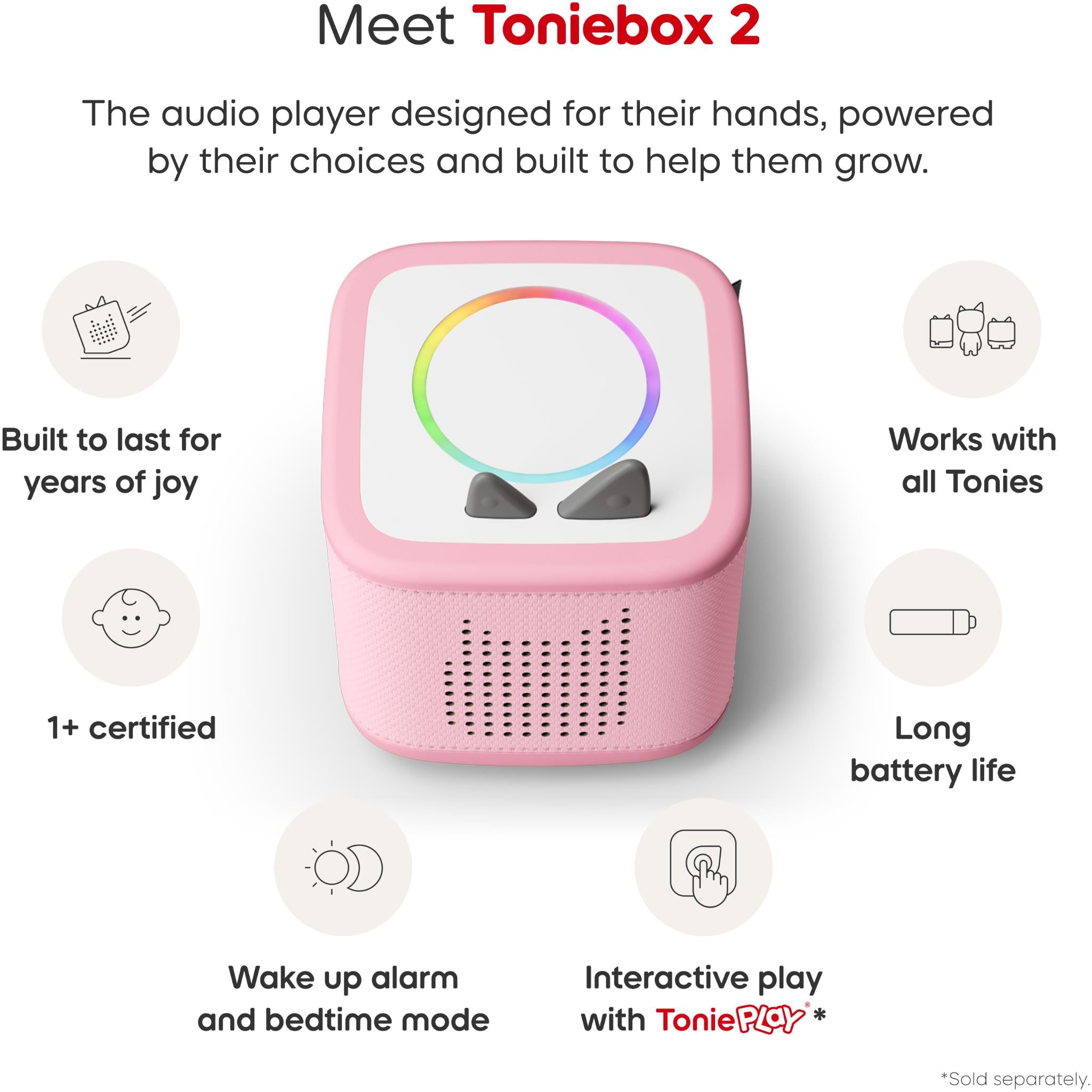 tonies Toniebox 2 Bluey Play Set in Cloud Pink, image 4 - Tonies at Tech Supply Shed NZ
