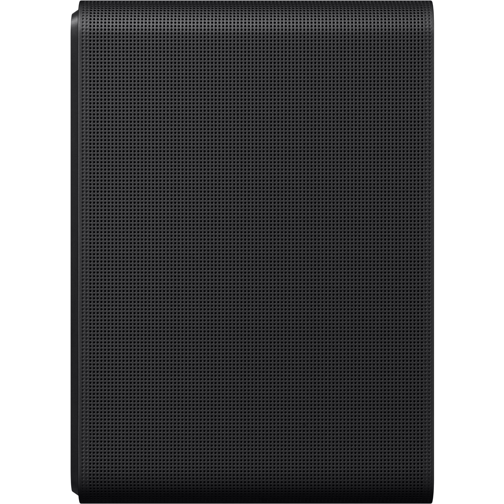 Black Wi-Fi Atmos speaker rear side with perforated speaker grille