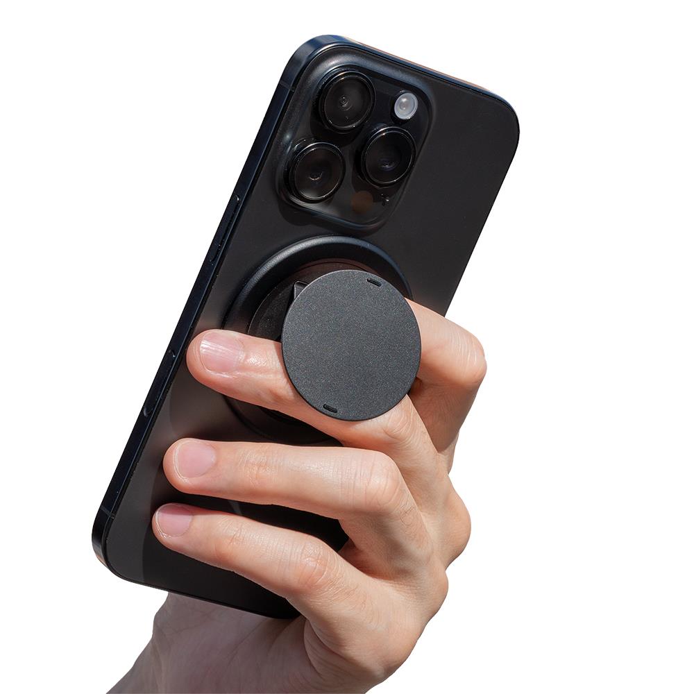 OhSnap! Snap 5 magnetic phone grip and stand in Boring Black black, image 2 - Phone Accessories at Tech Supply Shed NZ