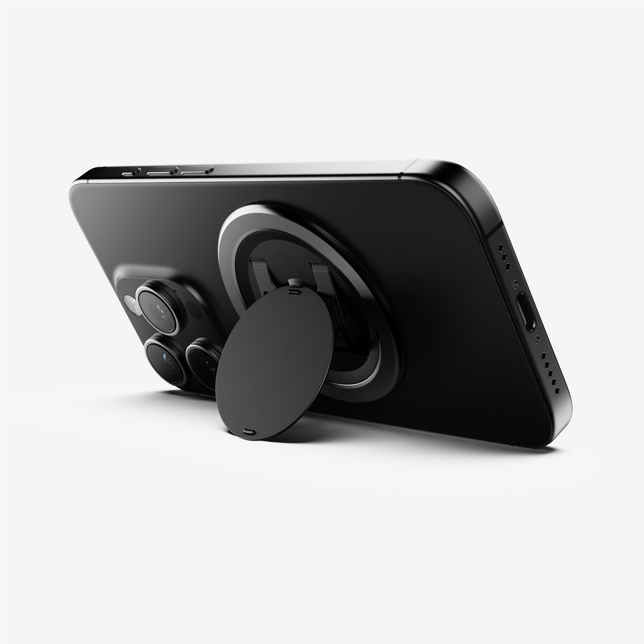 OhSnap! Snap 5 magnetic phone grip and stand in Boring Black black, image 4 - Phone Accessories at Tech Supply Shed NZ