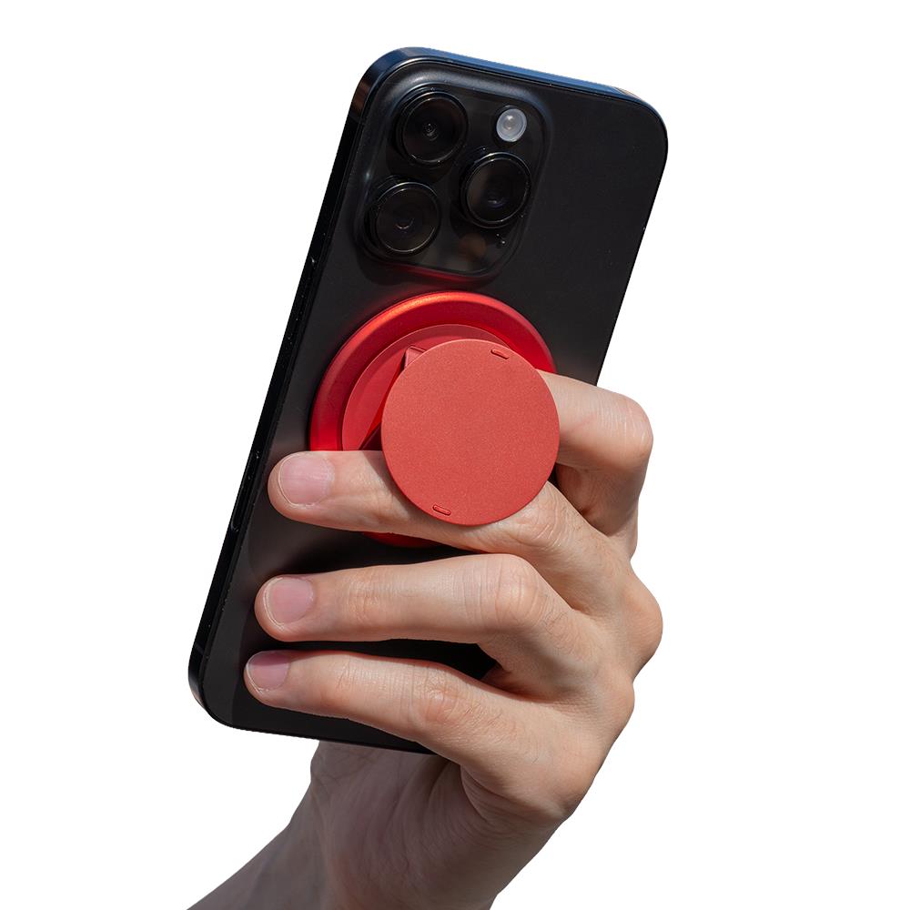 OhSnap! Snap 5 magnetic phone grip and stand in Cherry Noise red, image 2 - Phone Accessories at Tech Supply Shed NZ