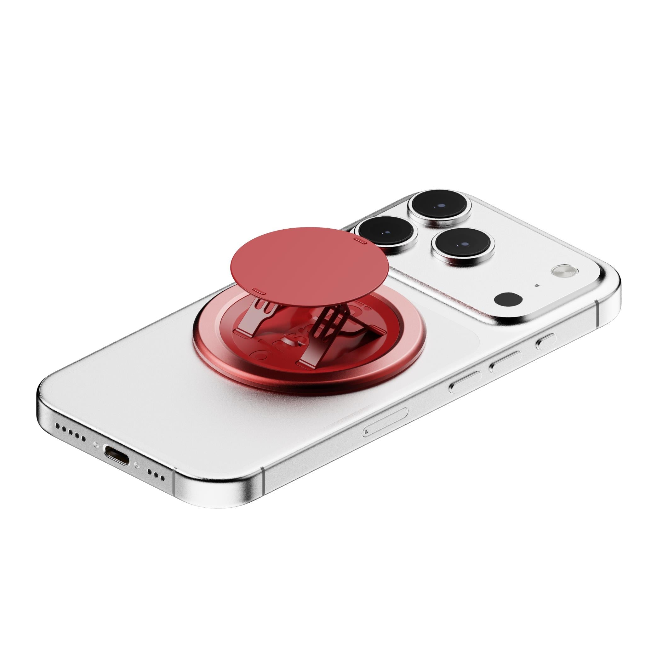 OhSnap! Snap 5 magnetic phone grip and stand in Cherry Noise red, image 6 - Phone Accessories at Tech Supply Shed NZ