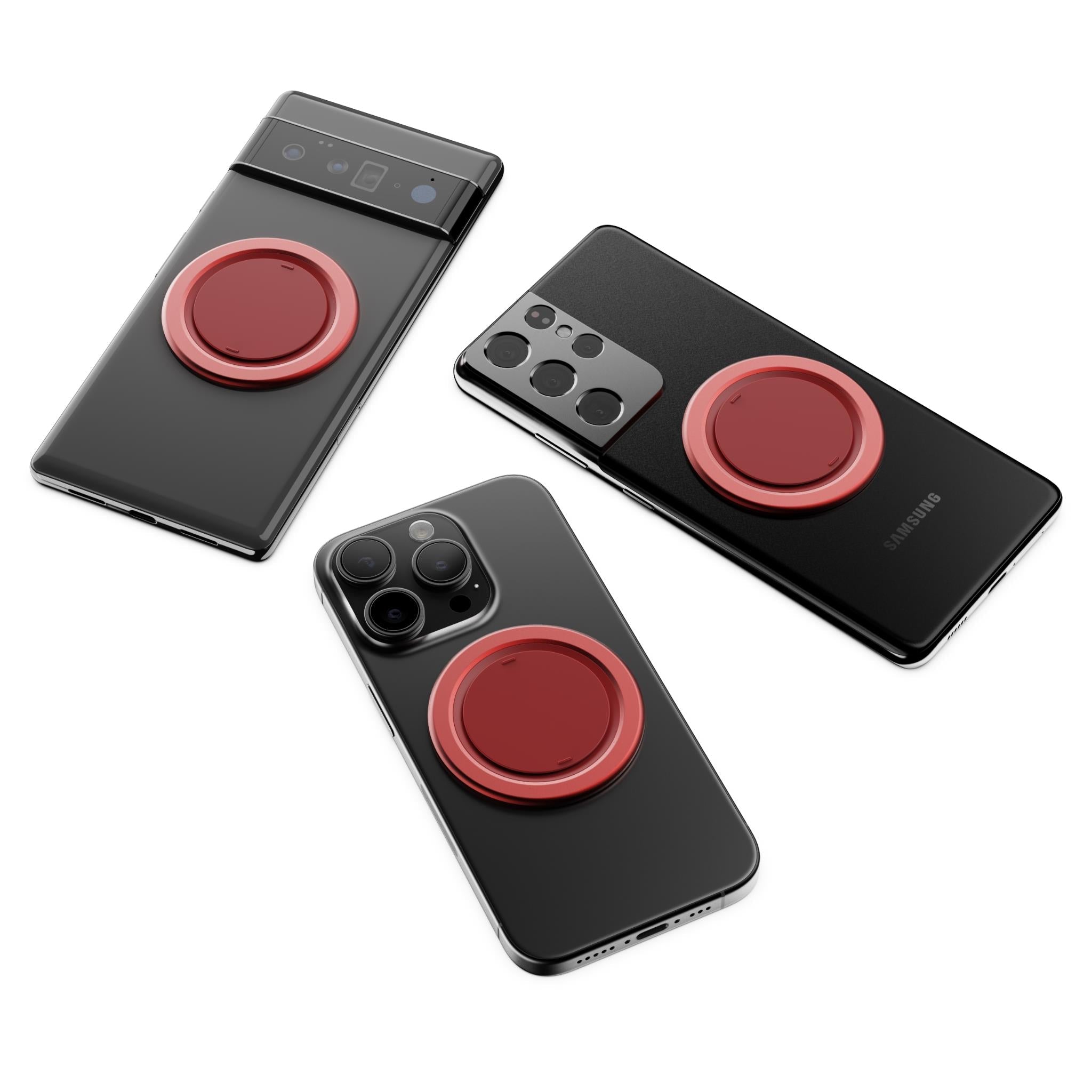 OhSnap! Snap 5 magnetic phone grip and stand in Cherry Noise red, image 7 - Phone Accessories at Tech Supply Shed NZ
