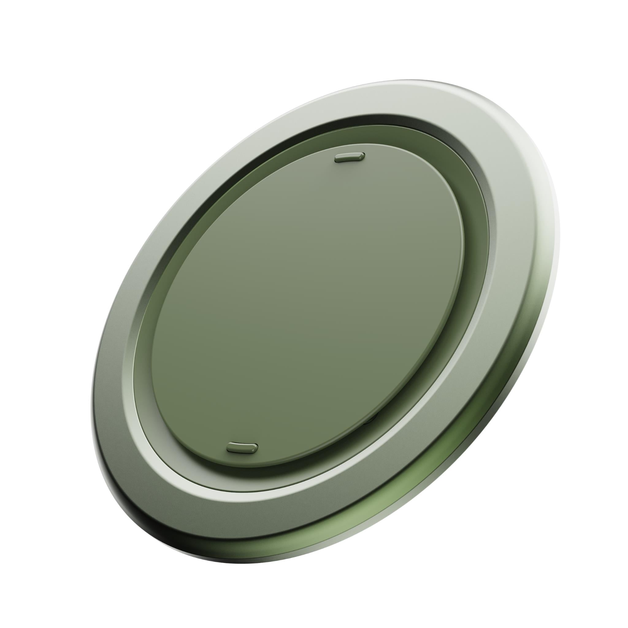 Round green magnetic phone grip stand with double-ring edge