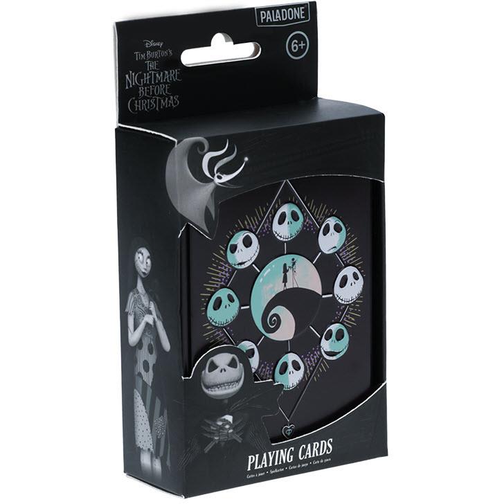 Playing cards box with Nightmare characters and illustrated circular card design
