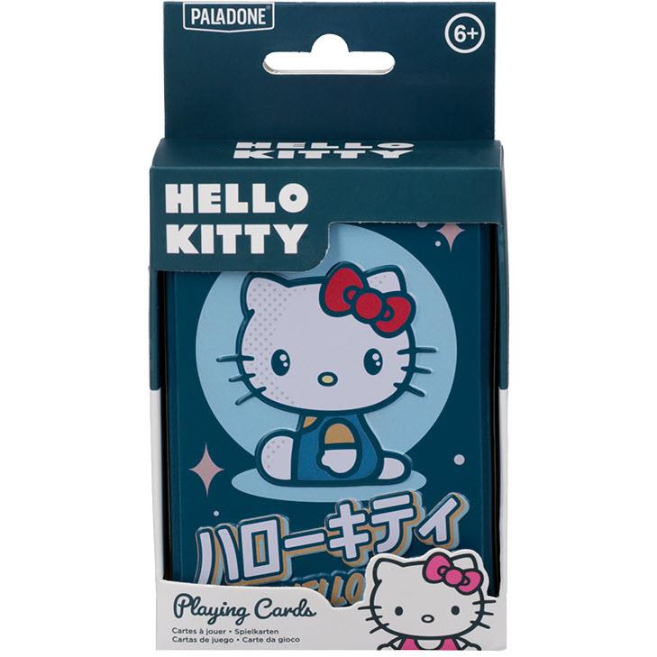 Hello Kitty playing card deck in retail blister package, blue with character art