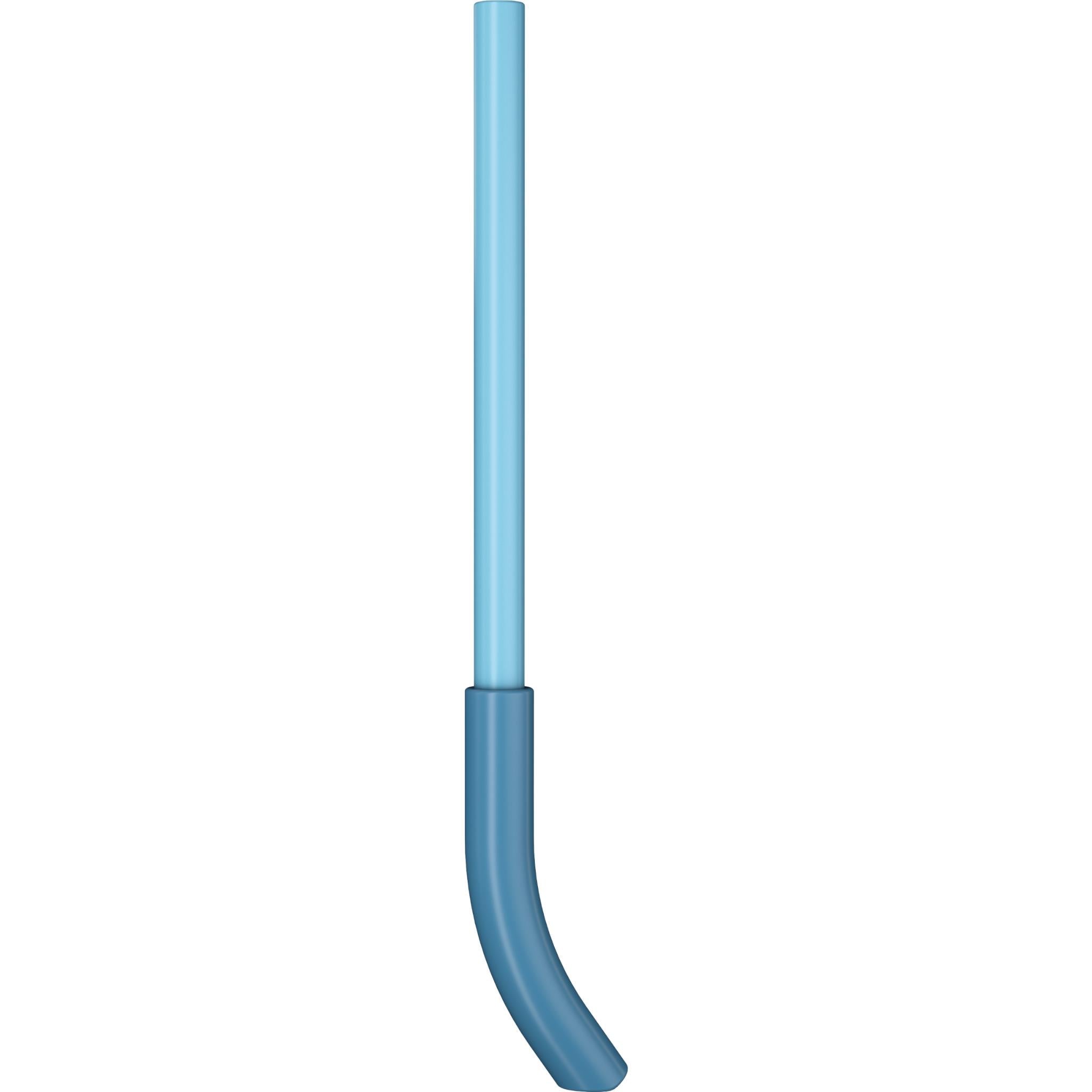 Blue drink tube with curved spout attachment