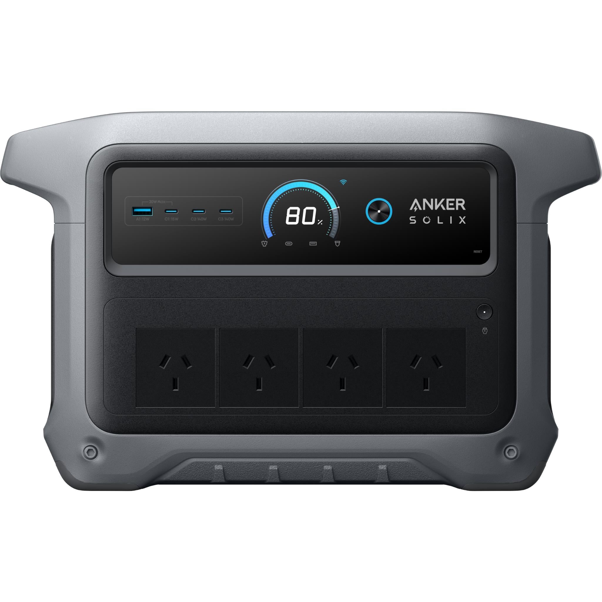 Anker SOLIX C2000 Gen 2 portable power station in grey, image 2 - Power Stations at Tech Supply Shed NZ