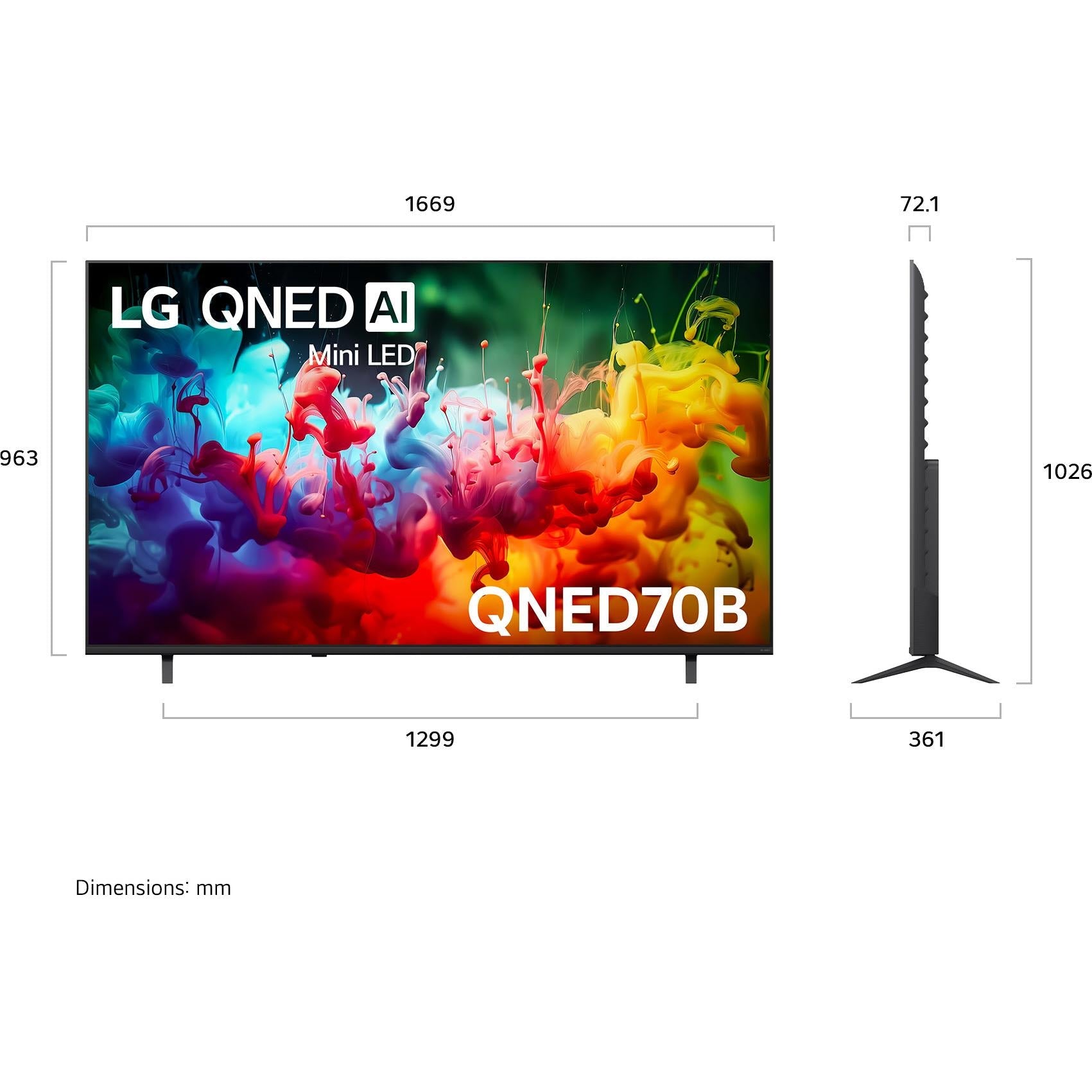LG QNED70B 75 inch Mini LED 4K Smart TV, image 4 - Large TVs - 65" to 75" at Tech Supply Shed NZ