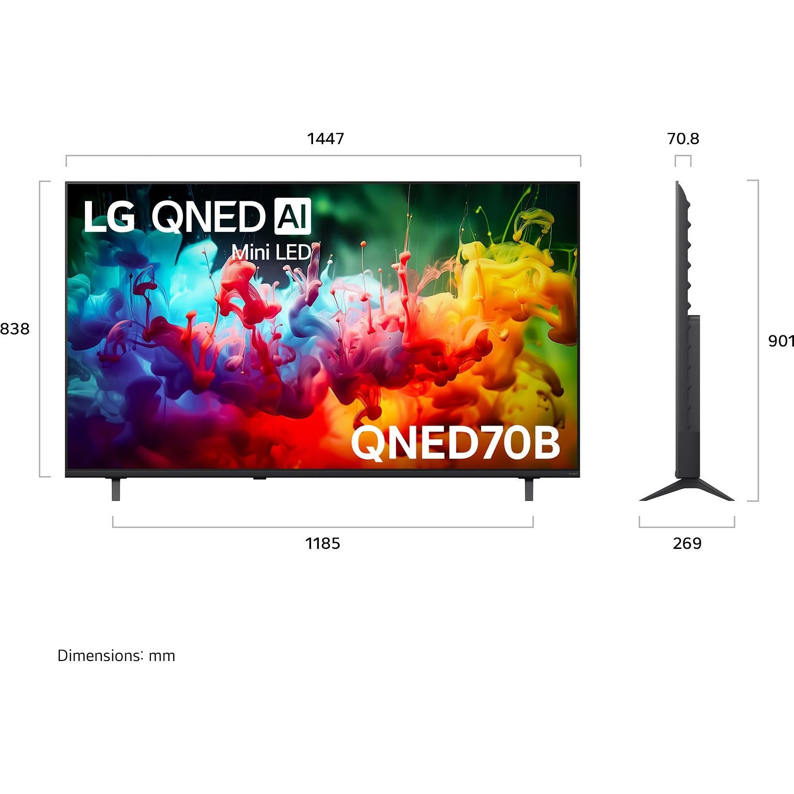 LG QNED70B 65 inch Mini LED 4K Smart TV, image 4 - Large TVs - 65" to 75" at Tech Supply Shed NZ