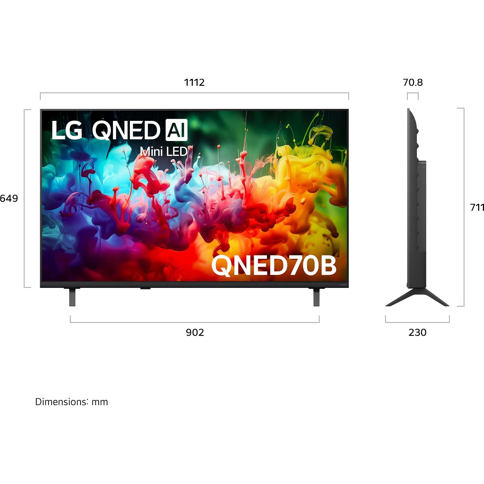 LG QNED70B 50 inch Mini LED 4K smart TV, image 4 - Mid-Size TVs - 43" to 55" at Tech Supply Shed NZ