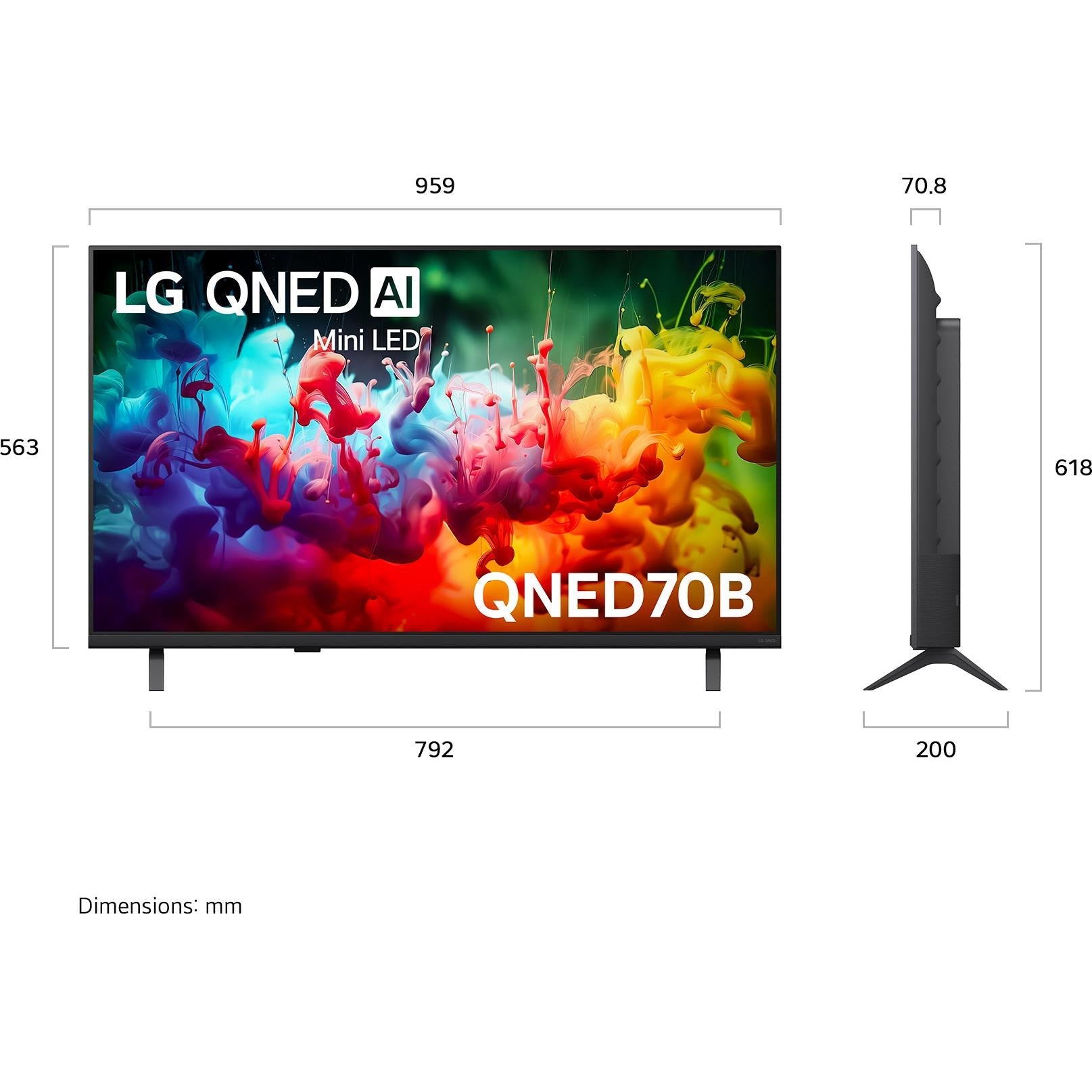 LG QNED70B 43 inch Mini LED 4K smart TV, image 4 - Mid-Size TVs - 43" to 55" at Tech Supply Shed NZ