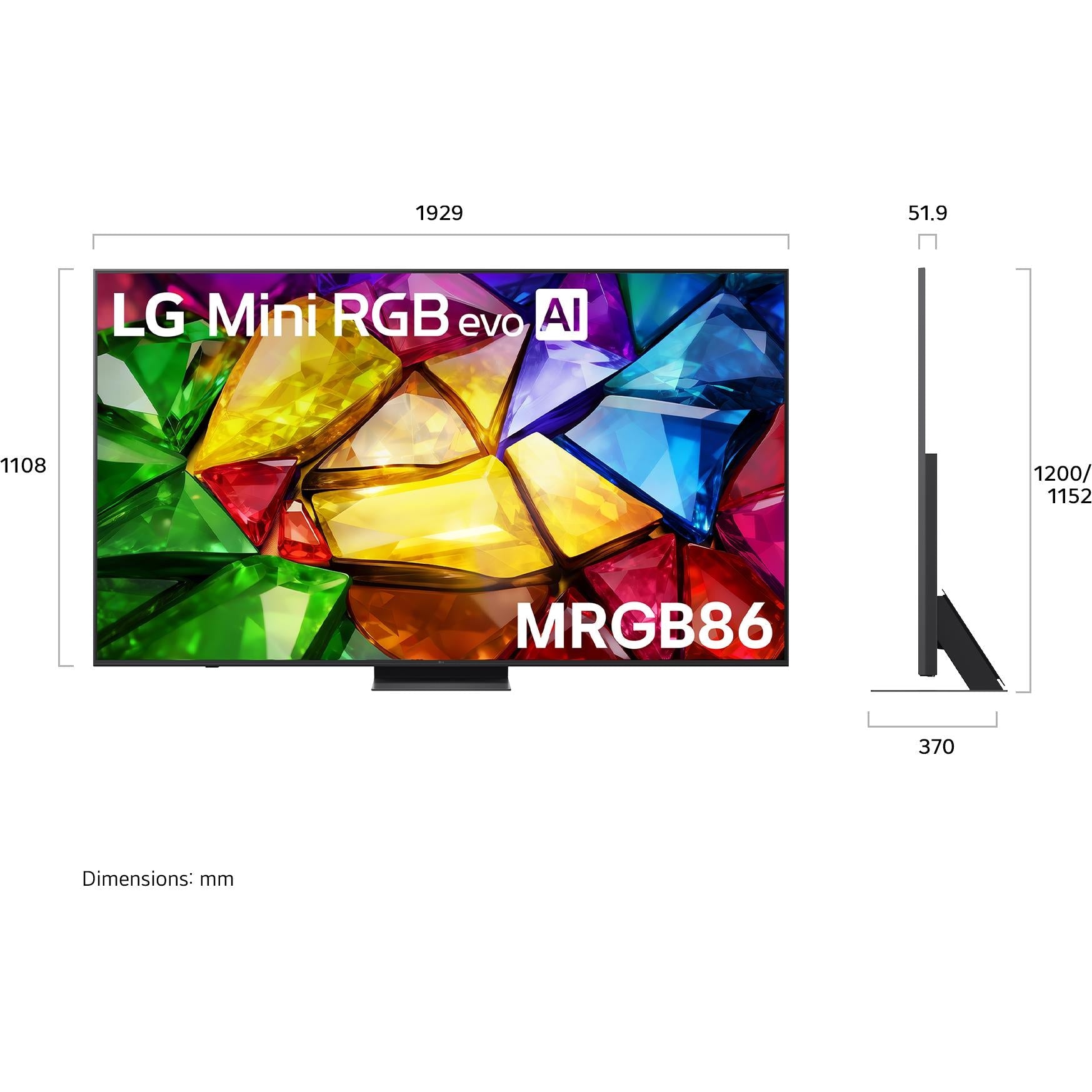 LG 86 inch MRGB86 Mini RGB evo AI UHD 4K LED smart TV, image 4 - Extra Large TVs - 85" and Above at Tech Supply Shed NZ