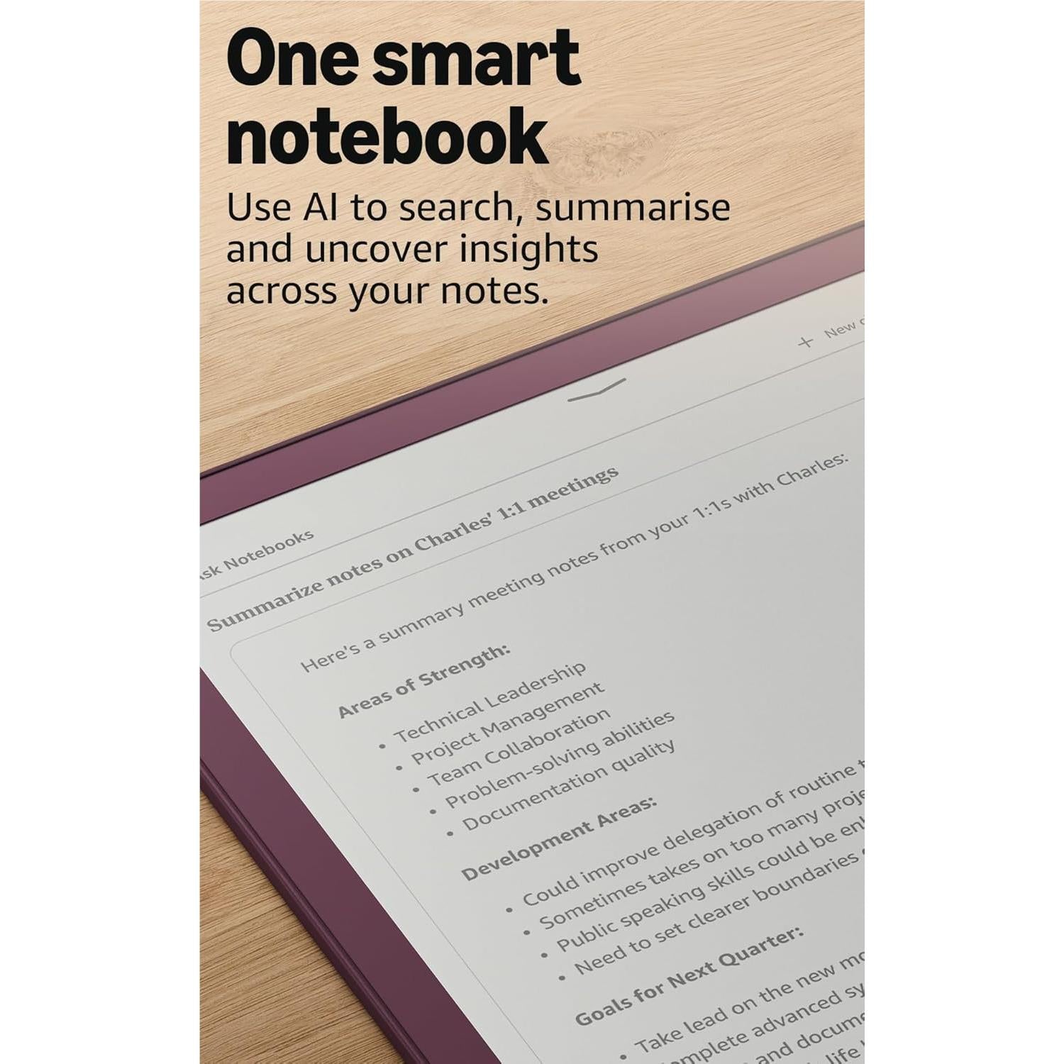 Amazon Kindle Scribe Colorsoft 11-inch digital notebook with planning notes on the display
