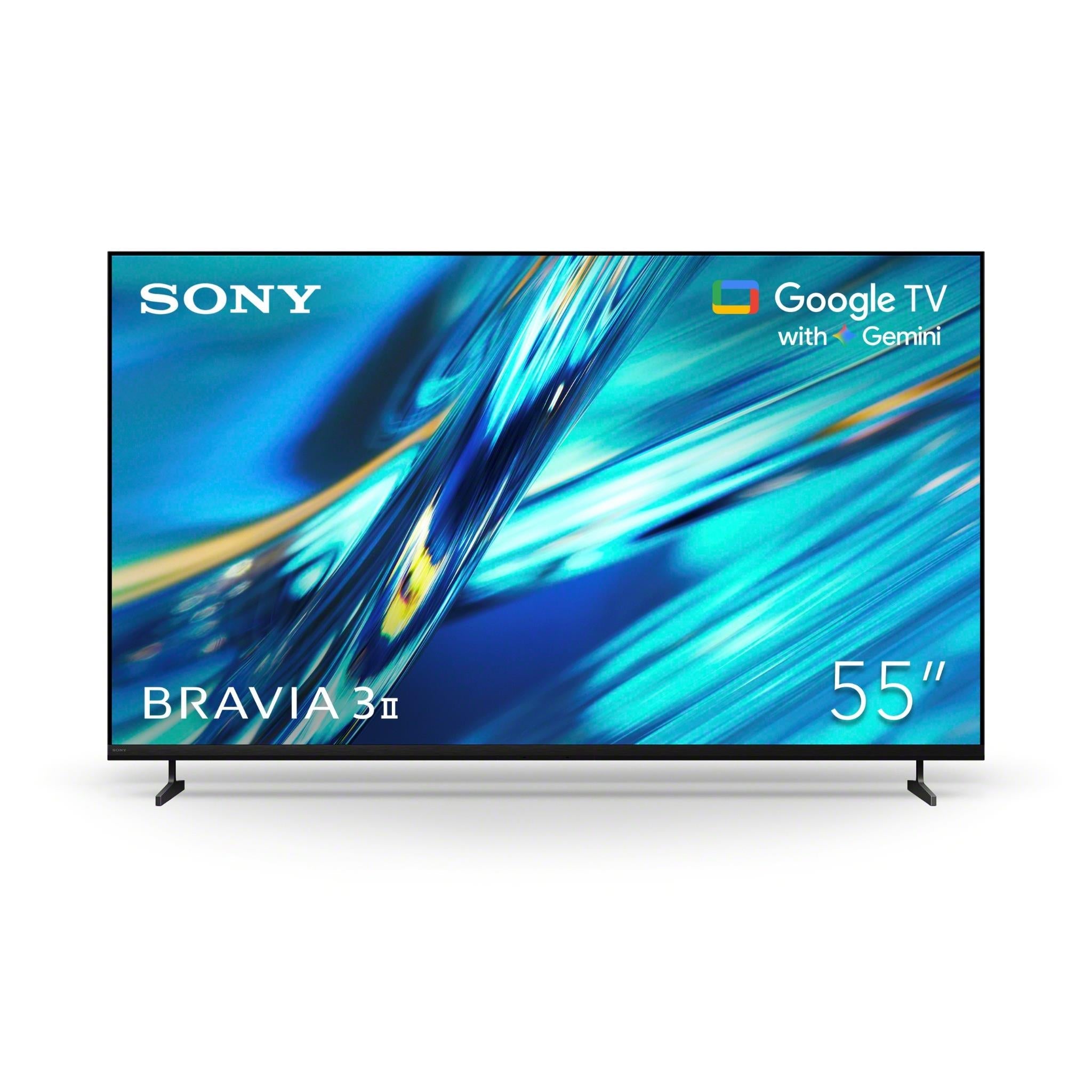 55-inch flat-screen LED TV with dual feet stand and colorful BRAVIA display