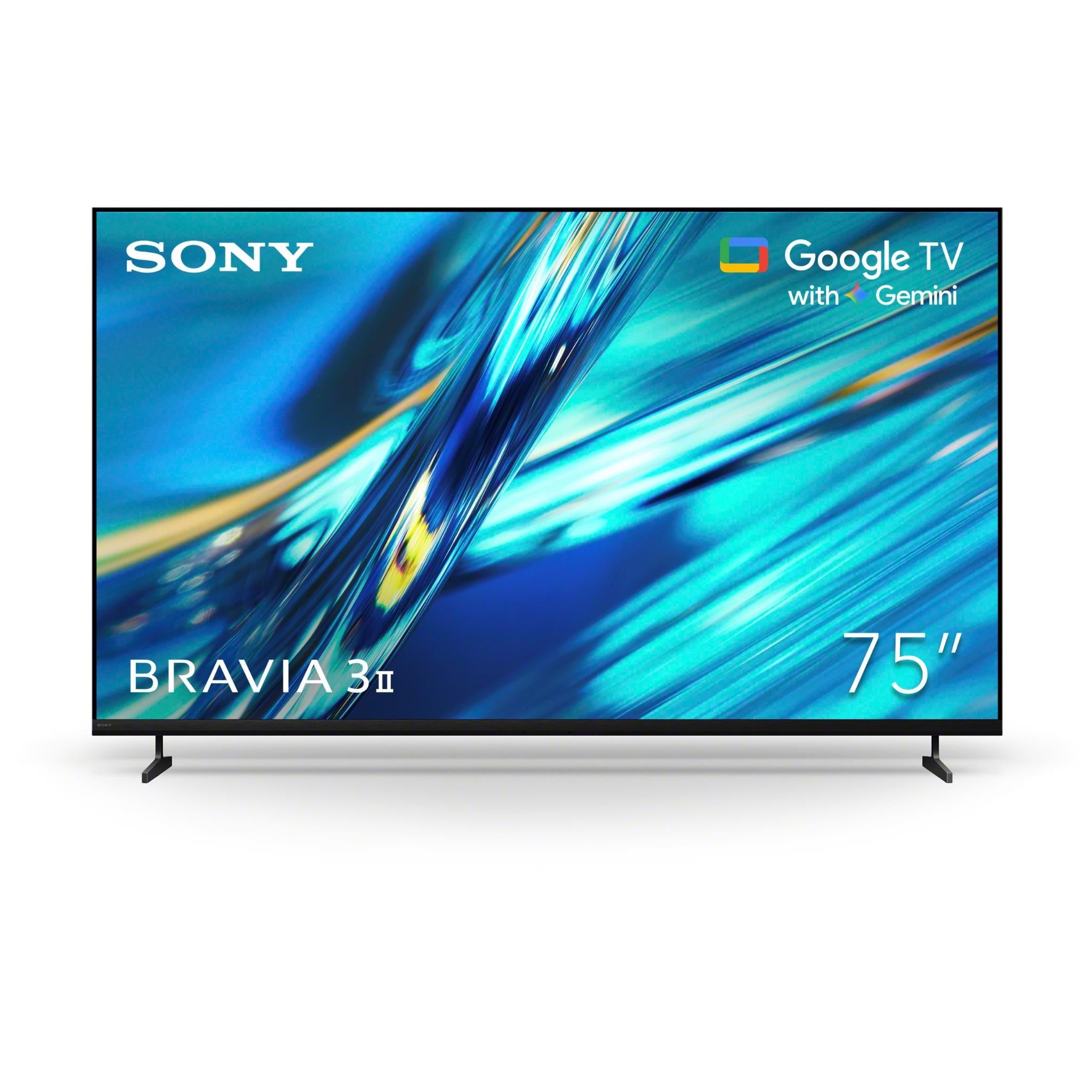 Sony BRAVIA 3 II 75-inch 4K smart TV with dark bezel and silver stand