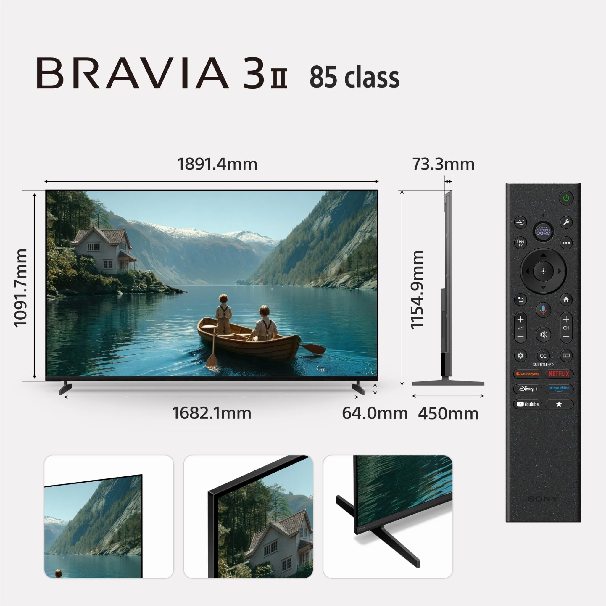 Sony BRAVIA 3 II 85 inch 4K LED HDR Google TV, image 12 - Extra Large TVs - 85" and Above at Tech Supply Shed NZ