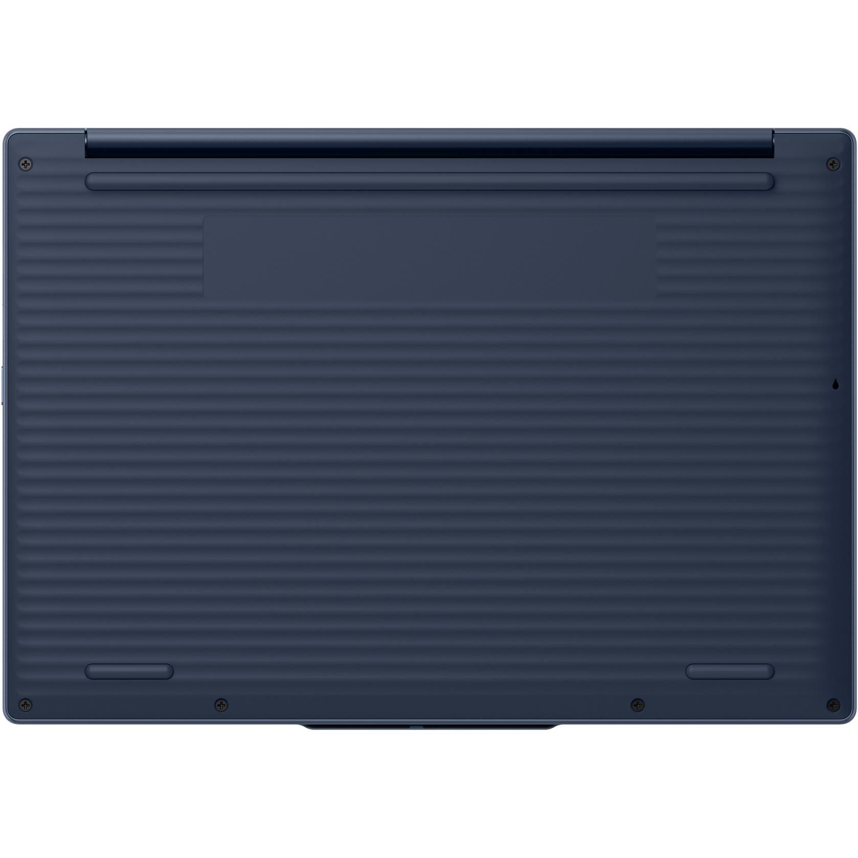 Blue Chromebook bottom cover with vents and four corner feet