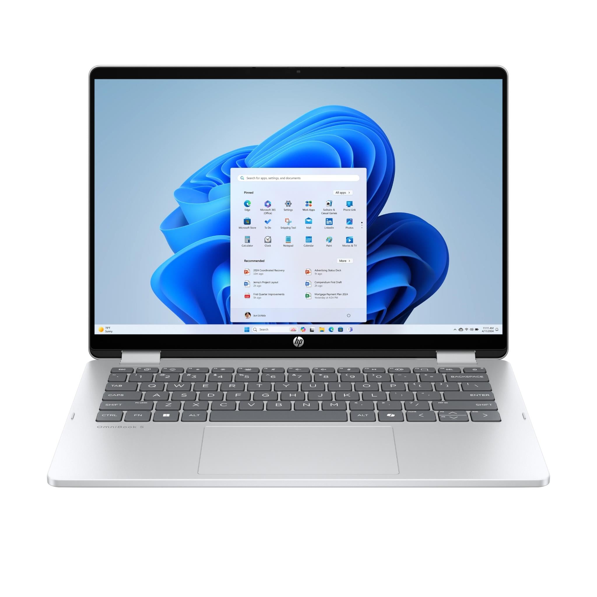 HP OmniBook 5 Flip 14 inch 2-in-1 touchscreen laptop in silver - Business & Home Laptops at Tech Supply Shed NZ