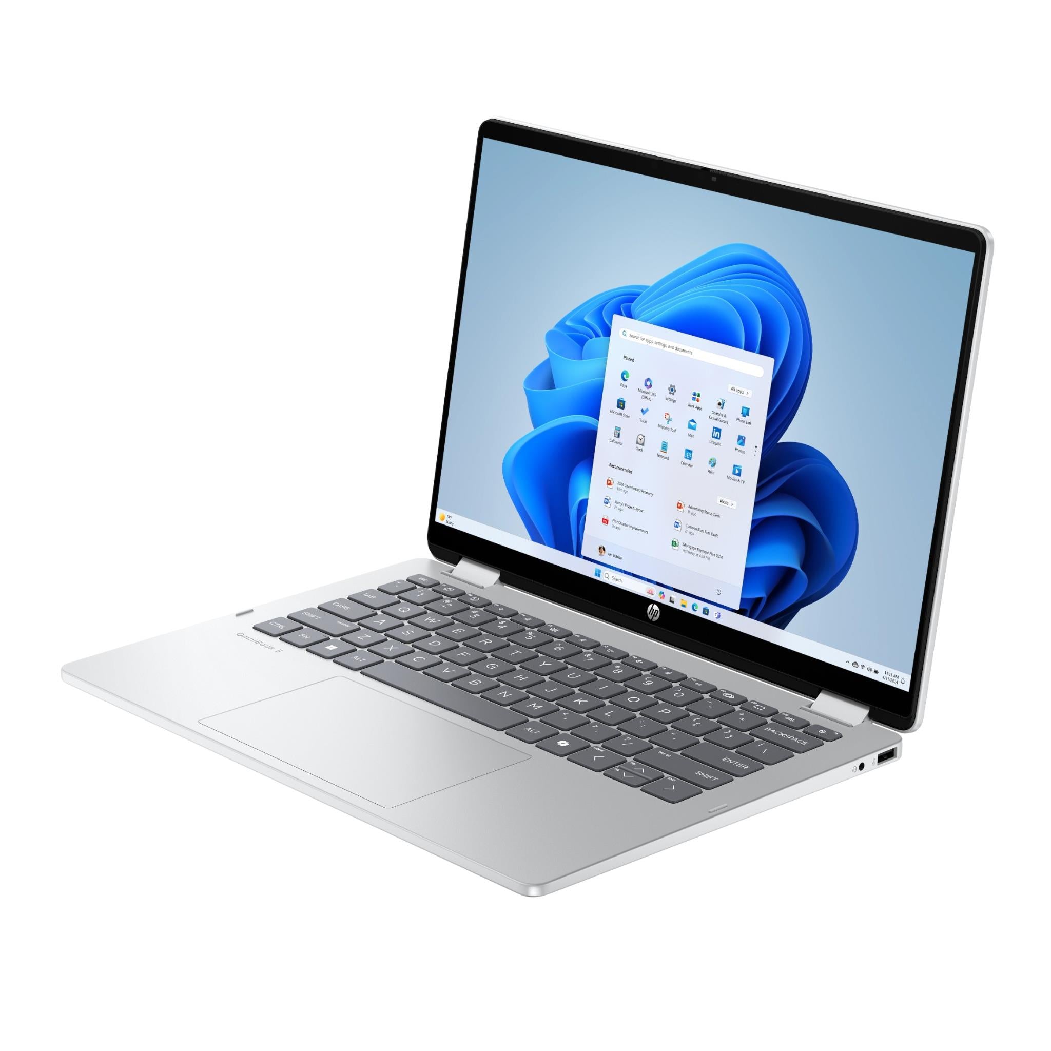 HP OmniBook 5 Flip 14 inch 2-in-1 touchscreen laptop in silver, image 2 - Business & Home Laptops at Tech Supply Shed NZ